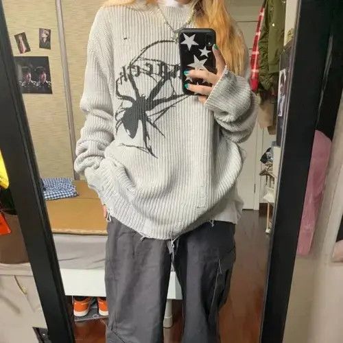 Japanese Brand Hip hop sweater women’s warm Size ONE SIZE - 6 Thumbnail