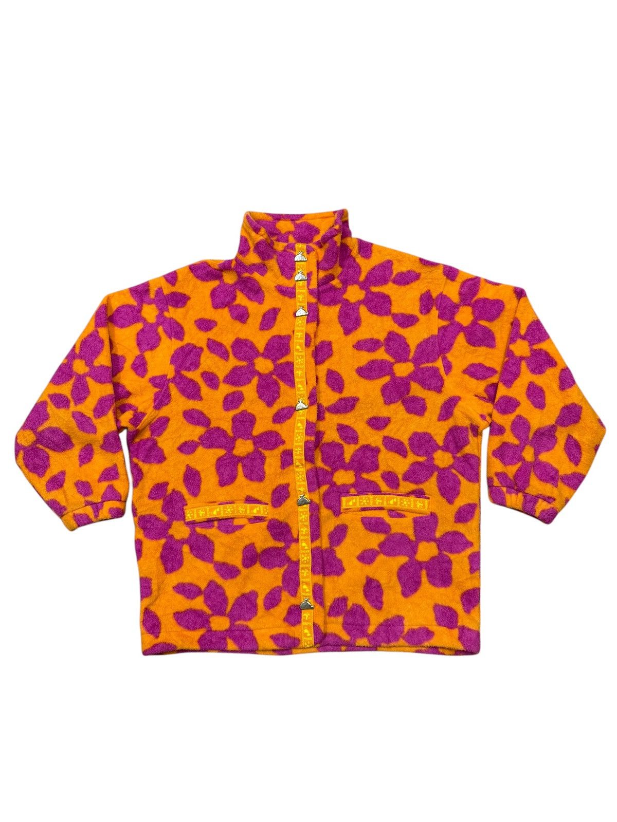 Phenix Vintage 90s Phenix All Over Print Fleece Jacket Button Snap Size US L / EU 52-54 / 3 - 1 Thumbnail