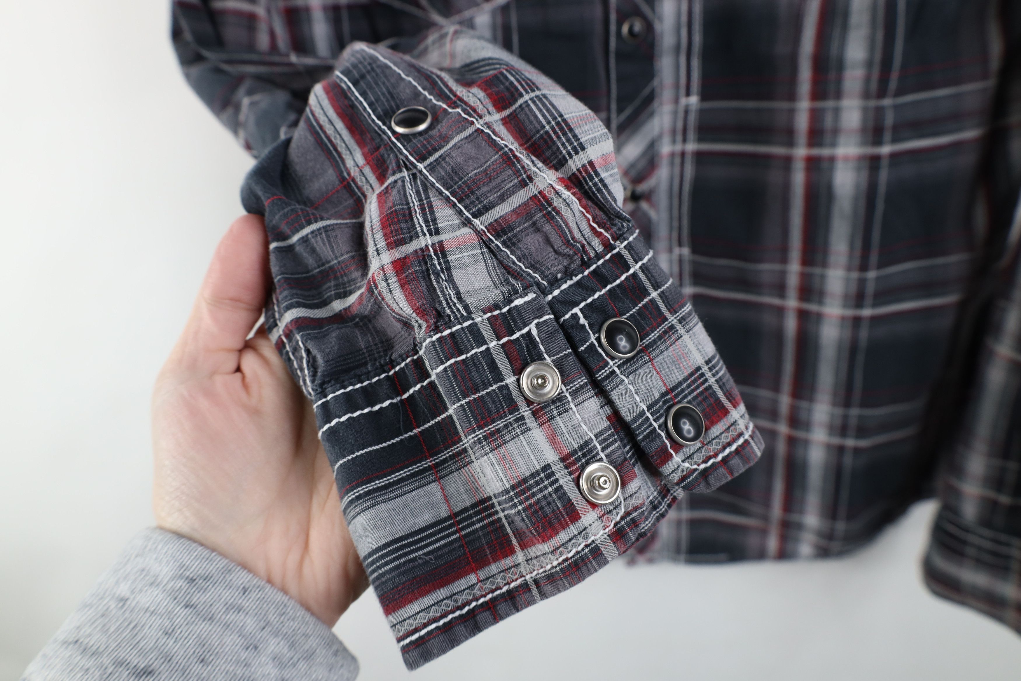 Vintage Buckle BKE Thick Stitch UFC MMA Snap Button Shirt Plaid Size US L / EU 52-54 / 3 - 7 Thumbnail
