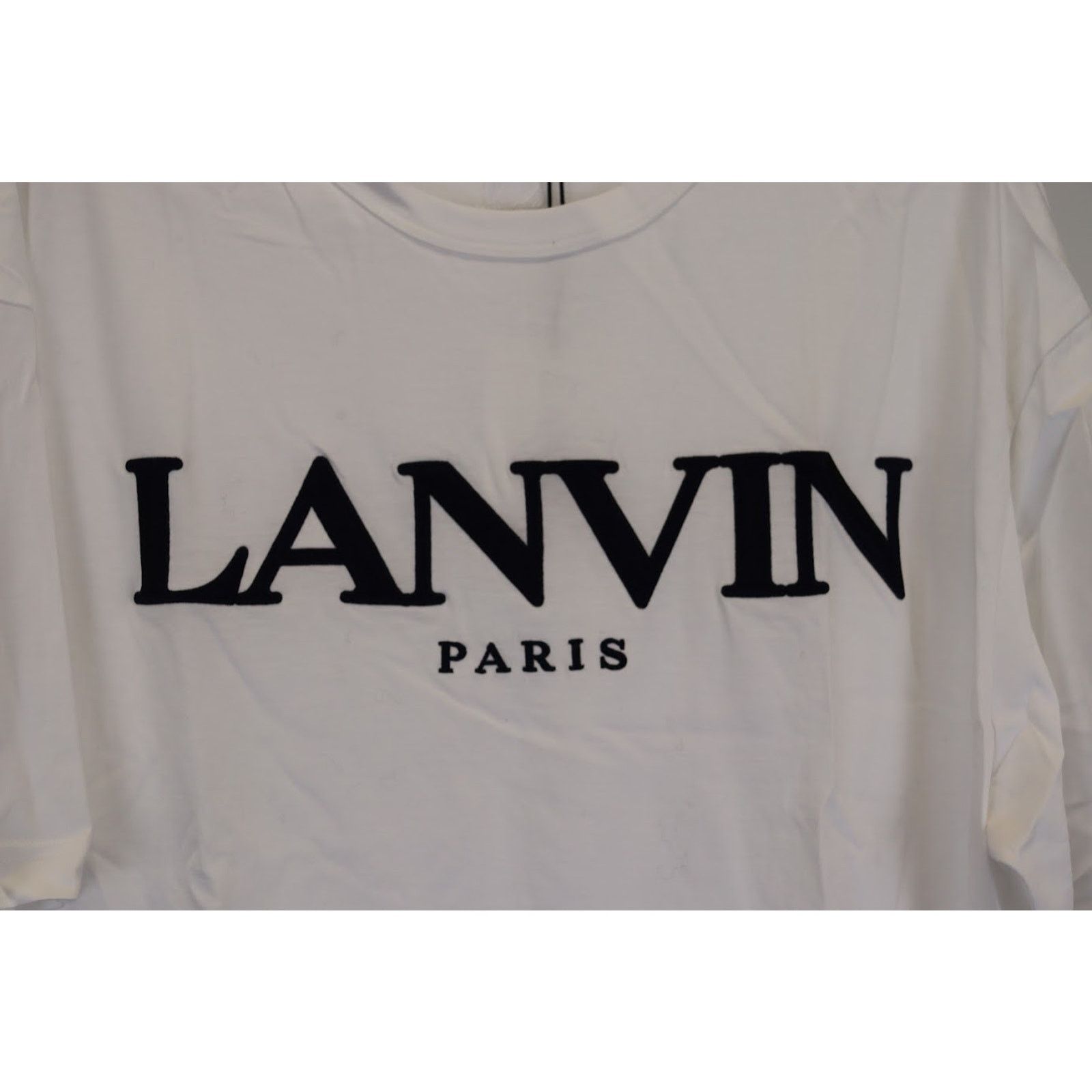 Lanvin o1rshd1 Embroidered Oversize T-Shirt in Optic White Size US XL / EU 56 / 4 - 3 Thumbnail