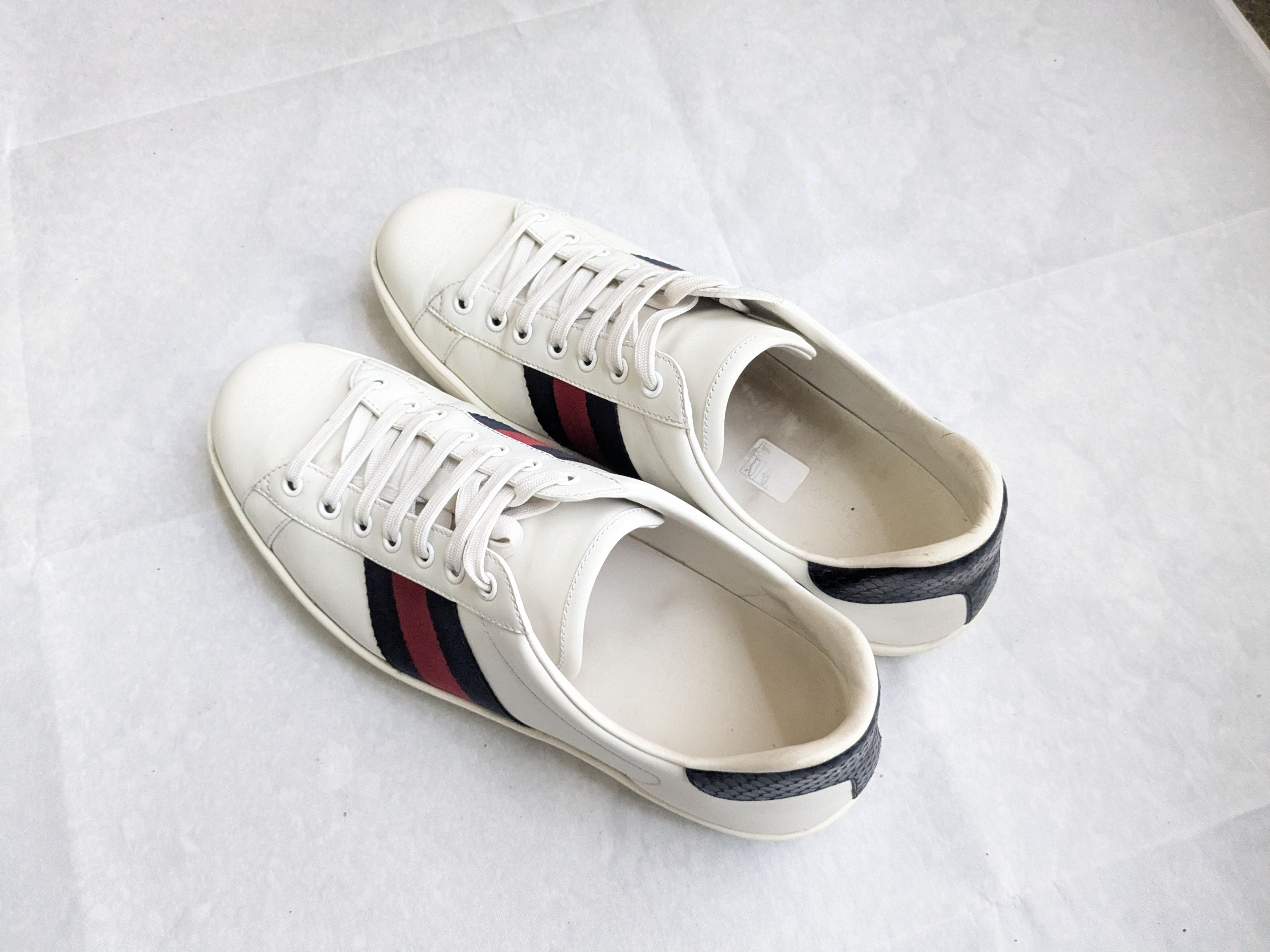 Gucci Gucci Ace Sneakers White 9.5 Low Tops Leather Size US 9.5 / EU 42-43 - 14 Thumbnail