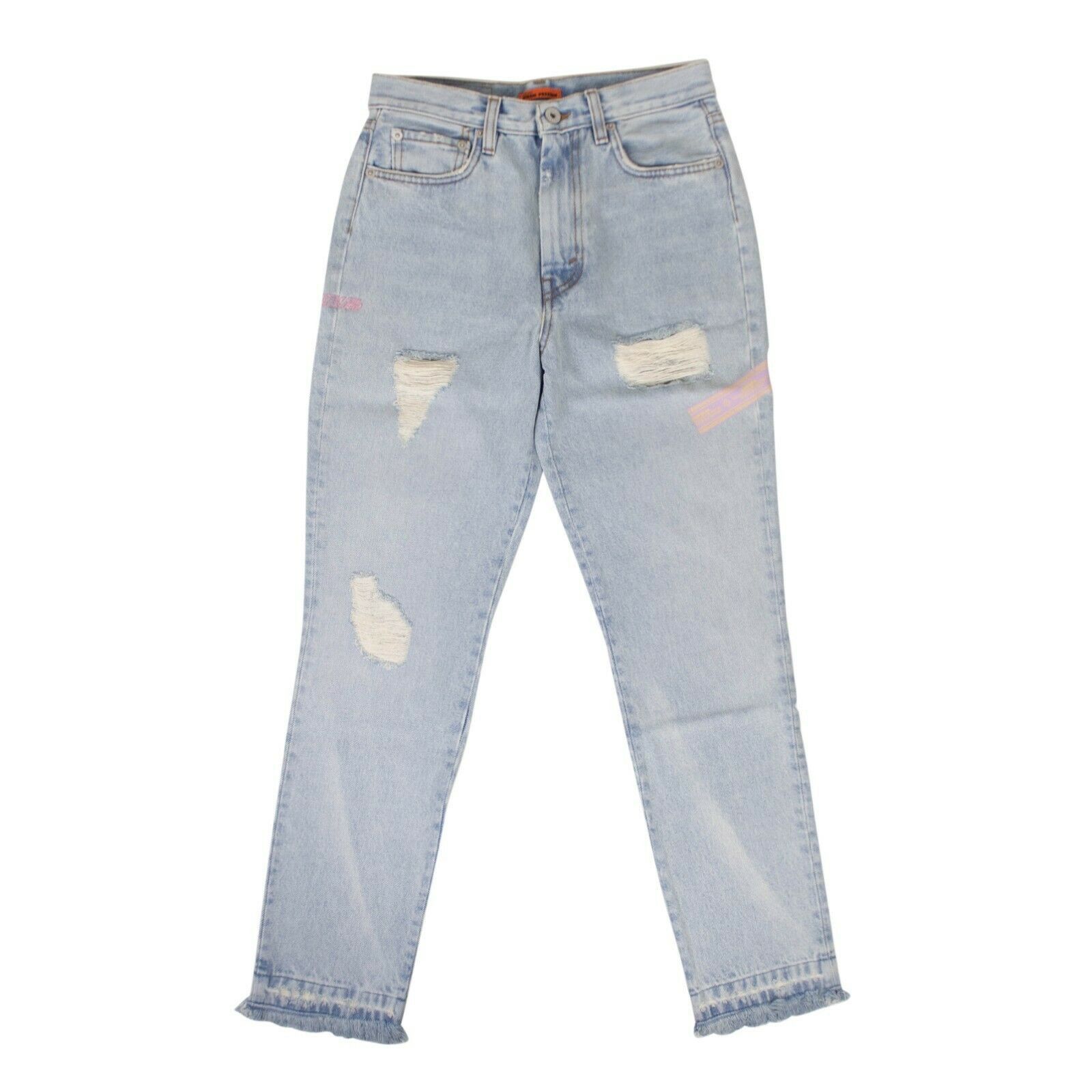 Light Blue Cotton Slim Denim Pants Size 26