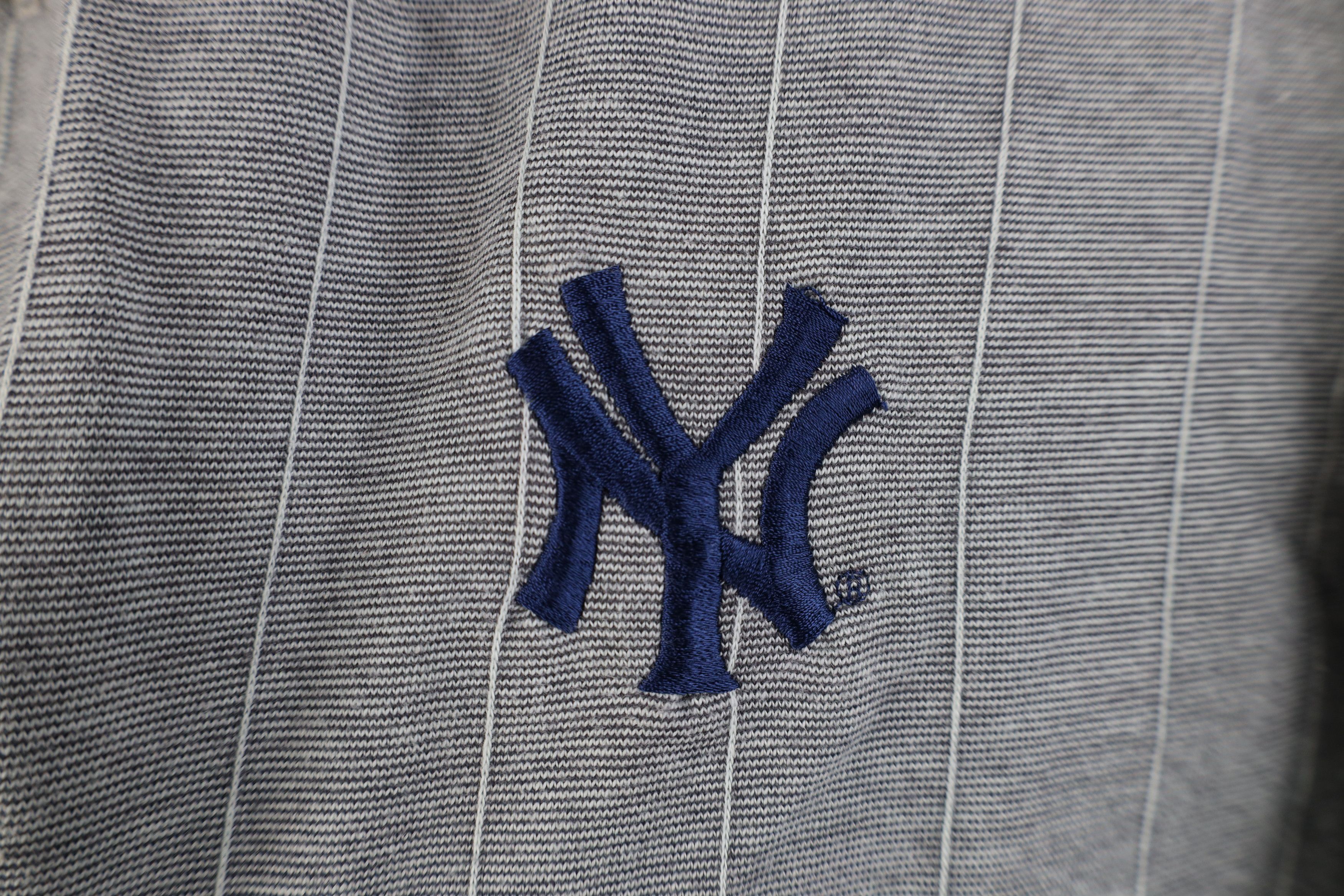 Vintage Vintage 90s Pinstriped New York Yankees Baseball Polo Shirt Size US M / EU 48-50 / 2 - 4 Thumbnail