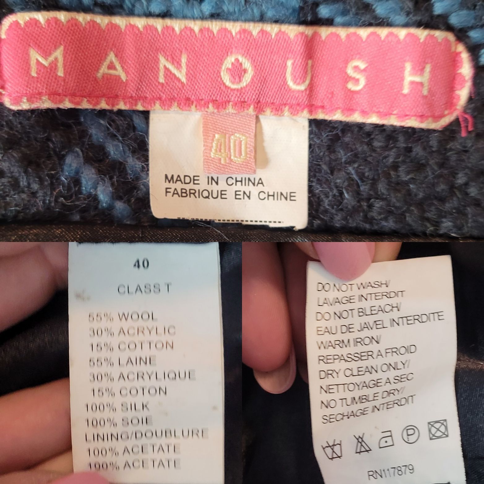 Designer Manoush Plaid Corset Strapless Top Size 40 US S Blue Wool Size S / US 4 / IT 40 - 3 Thumbnail