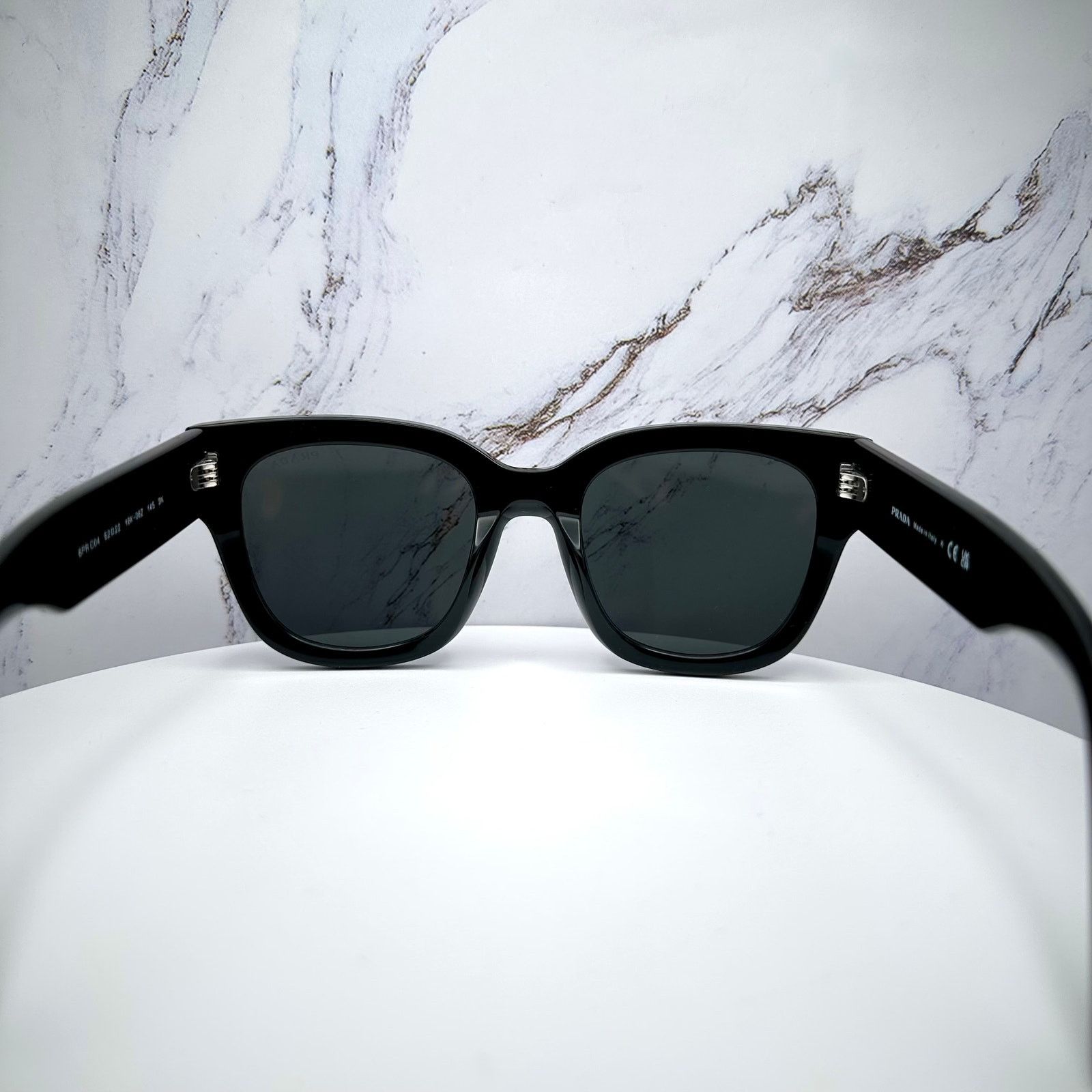 Prada New PRADA Sunglasses Black Square Acetate Grey Lens Size ONE SIZE - 18 Thumbnail