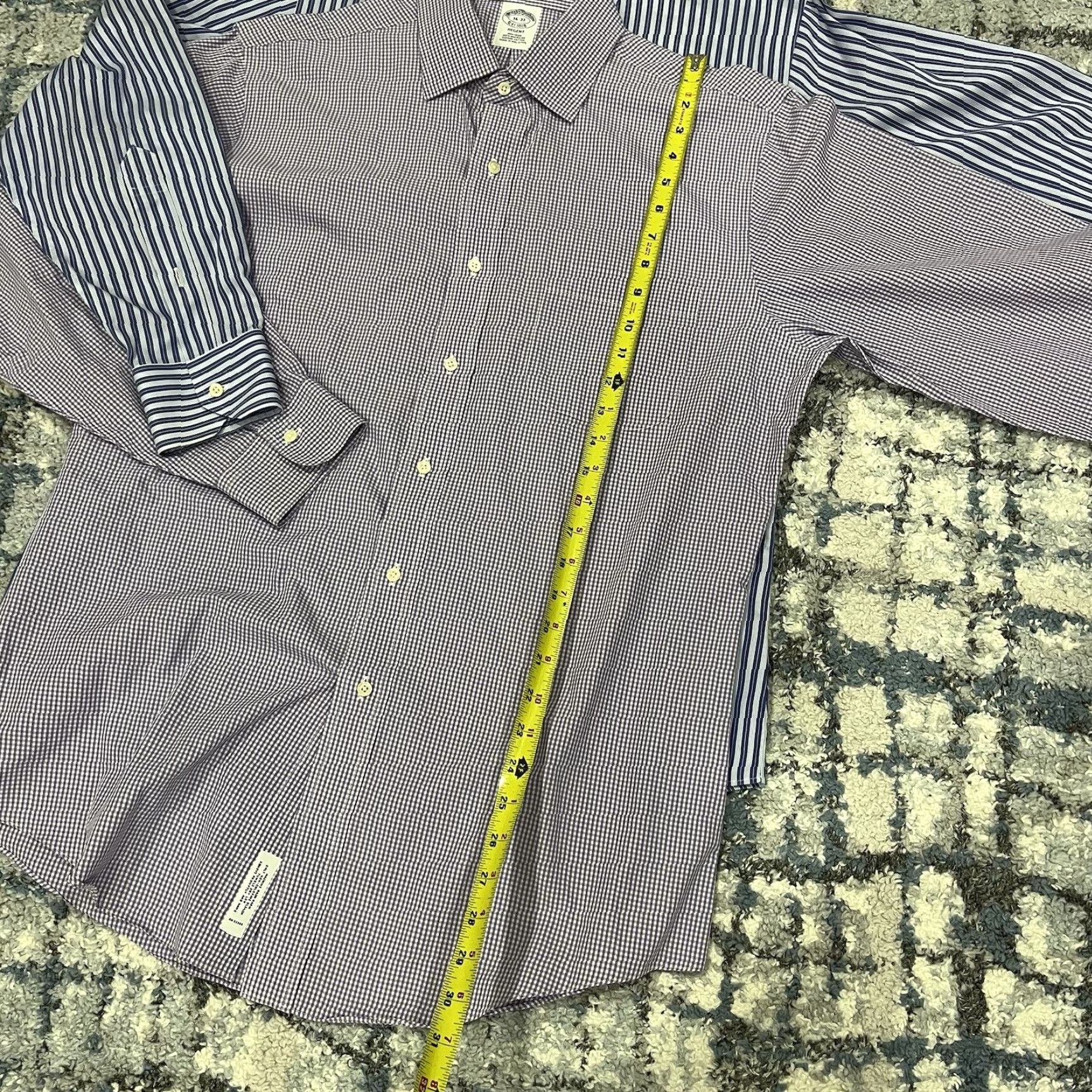 Brooks Brothers Brooks Brothers Mens Dress Shirt Regent Lot Size 16 33 Non Iron Supima Cotton Polka Dot Blue Regular Neck 16in Barrel Cuff Size 42R - 6 Thumbnail