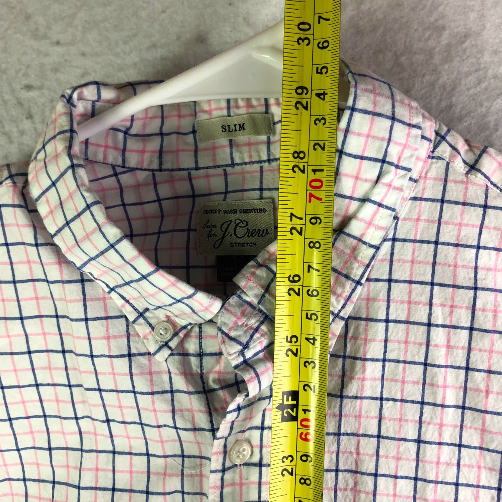 J.Crew J.Crew Slim Mens Large White Striped Long Sleeve Button Down Collar Shirt Size US L / EU 52-54 / 3 - 5 Thumbnail
