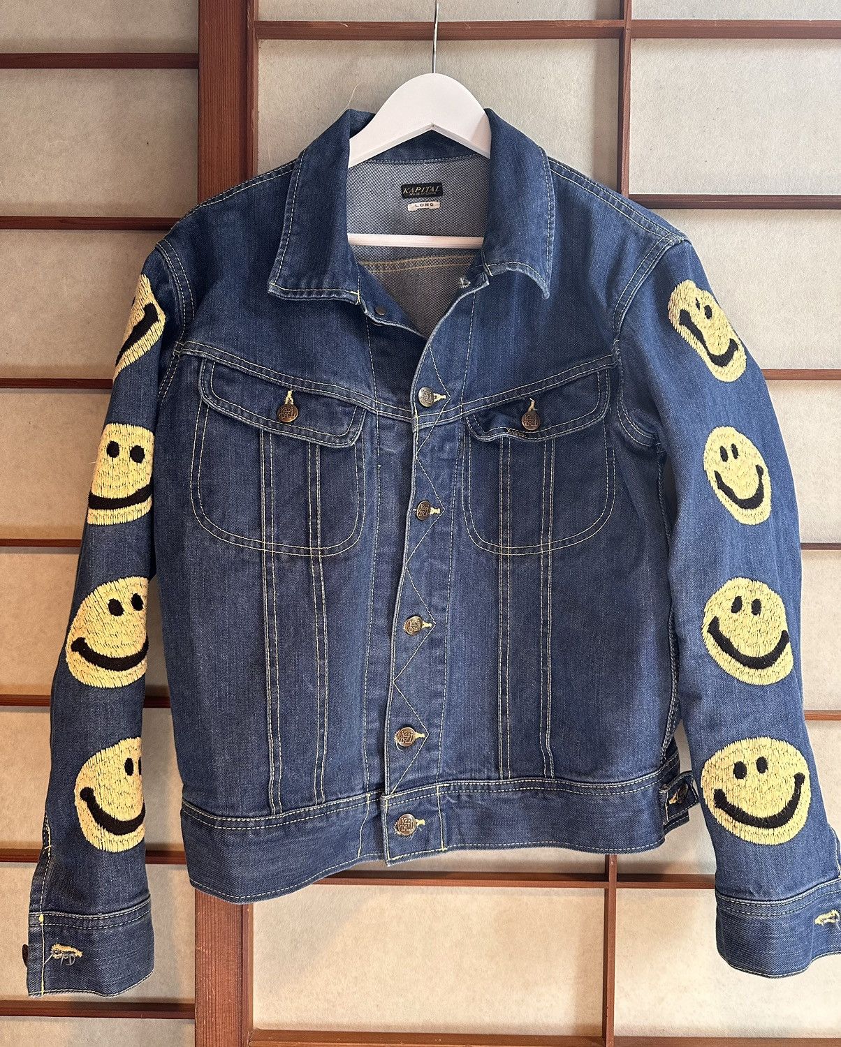 ジャケット・アウター Kapital Kountry Smile Smiley Jacket Kapital Vintage Smiley Embroidered Jacket Olive – PIECES