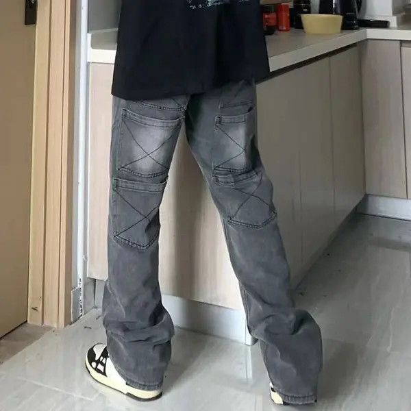 Japanese Brand VIBE High Street Multi Pocket Grey Vintage Jeans Size US 34 / EU 50 - 3 Thumbnail