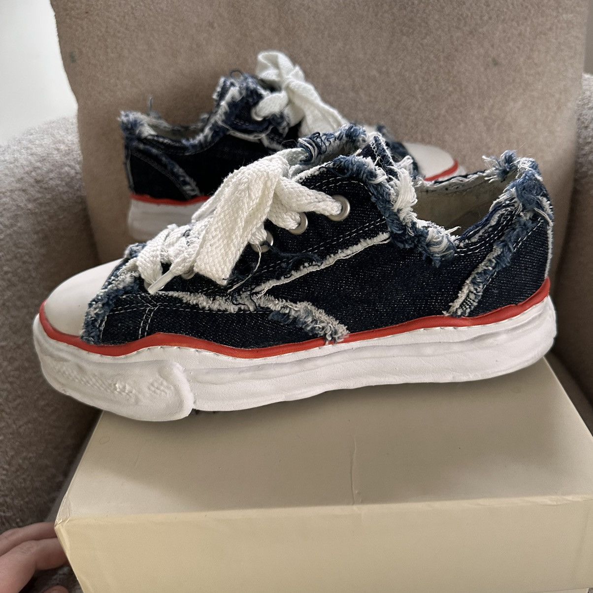 Maison MIHARA YASUHIRO Maison Mihara Yasuhiro x Nigel Cabourn Low Cut Denim Sneaker Size US 8 / EU 41 - 9 Thumbnail
