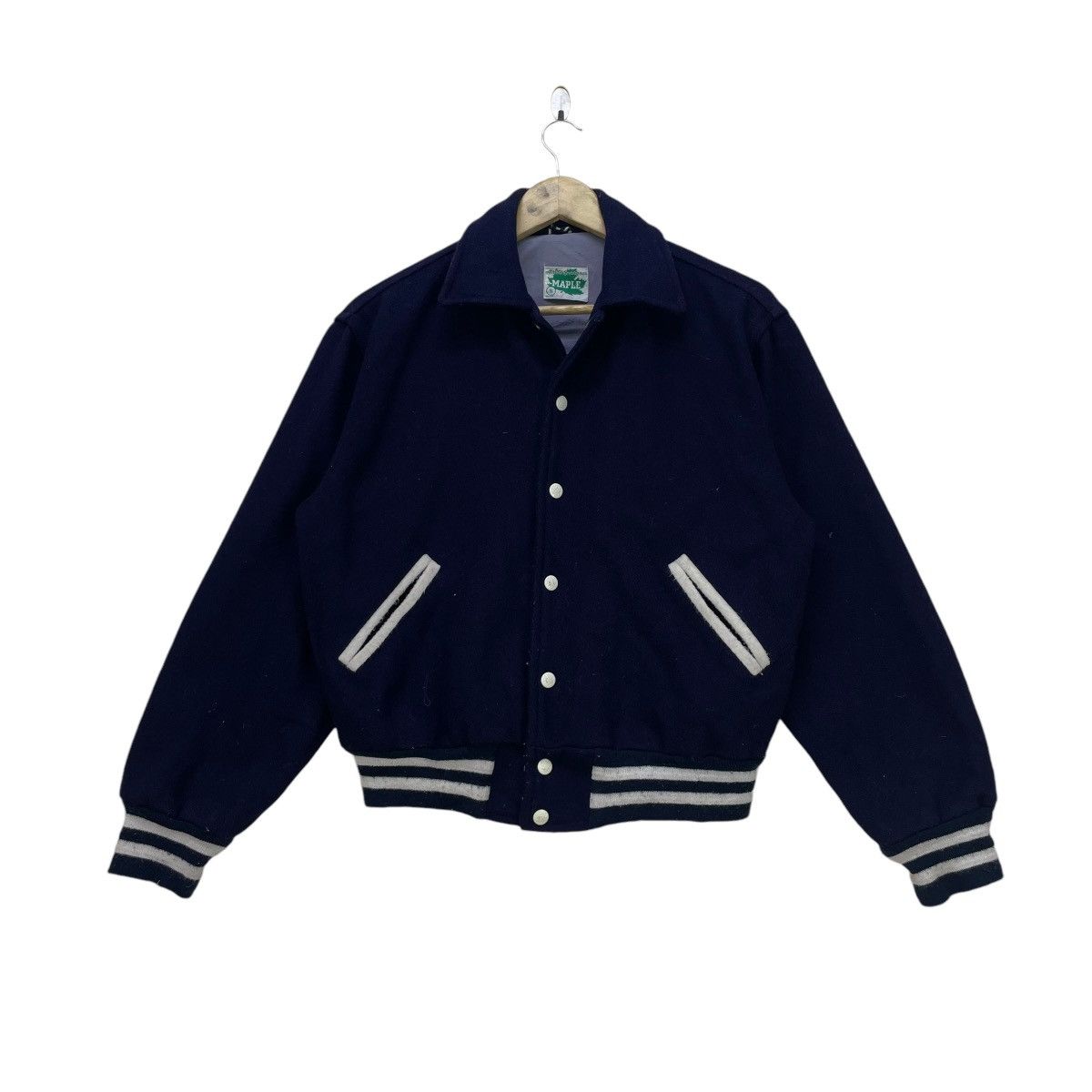 Vintage 💥Vintage Maple Athletic Sportwear Blank Varsity Jacket Size US S / EU 44-46 / 1 - 2 Thumbnail