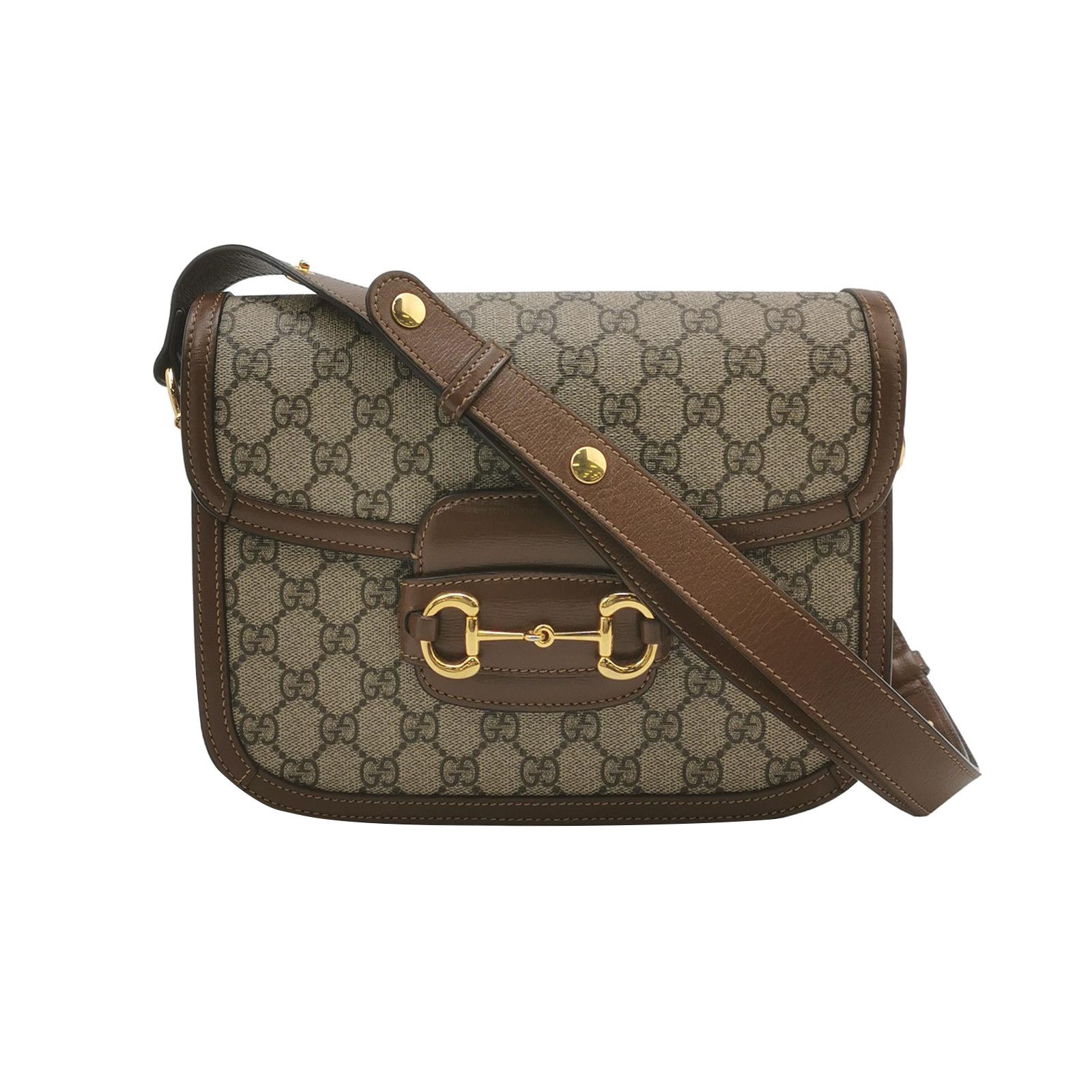 Gucci Gucci 1955 GG Supreme Horsebit Shoulder Bag ONE SIZE Size ONE SIZE - 1 Thumbnail