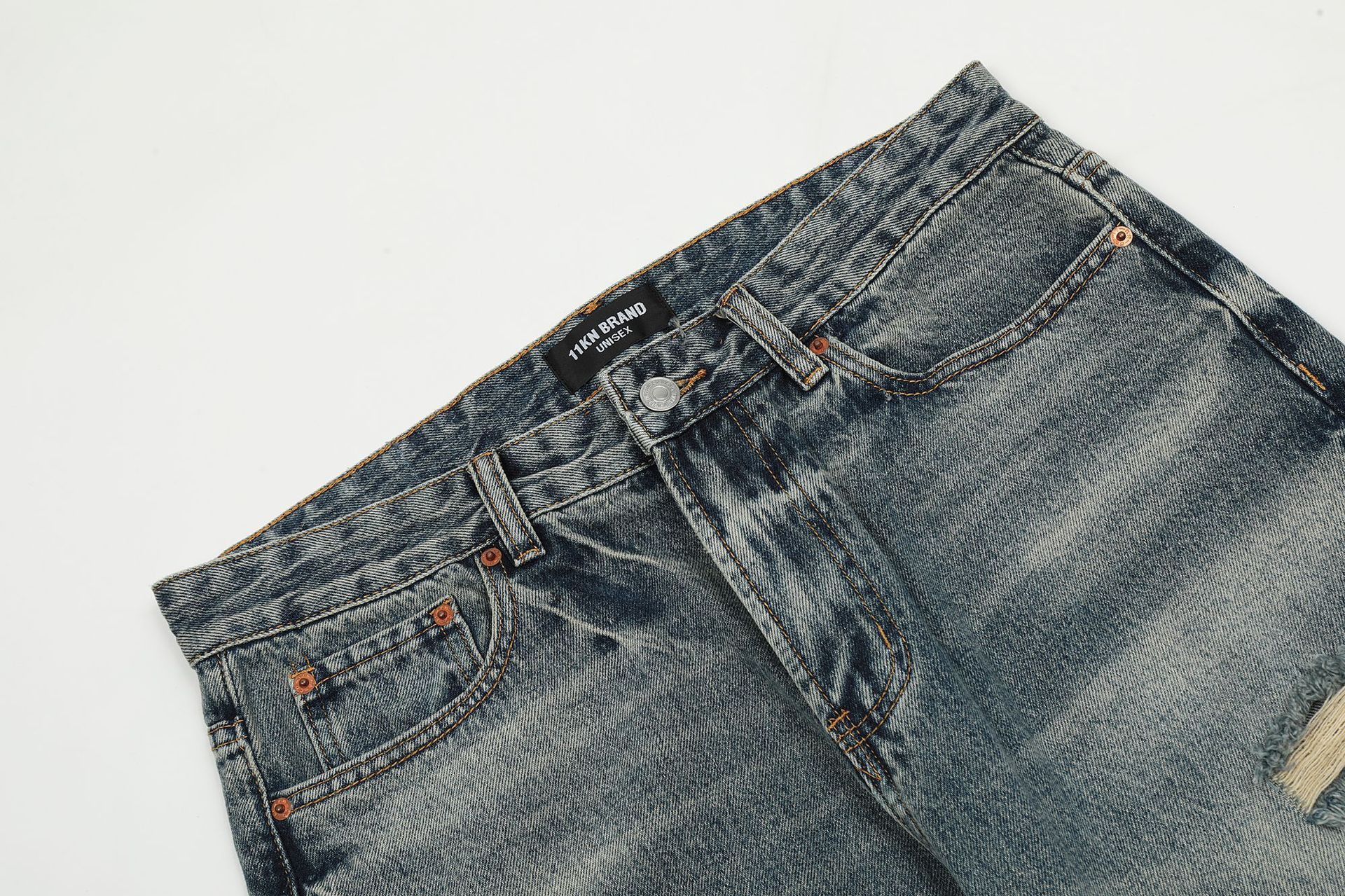 Japanese Brand × Jean Distressed loose casual whisker casual flared ripped jeans Size US 32 / EU 48 - 3 Thumbnail