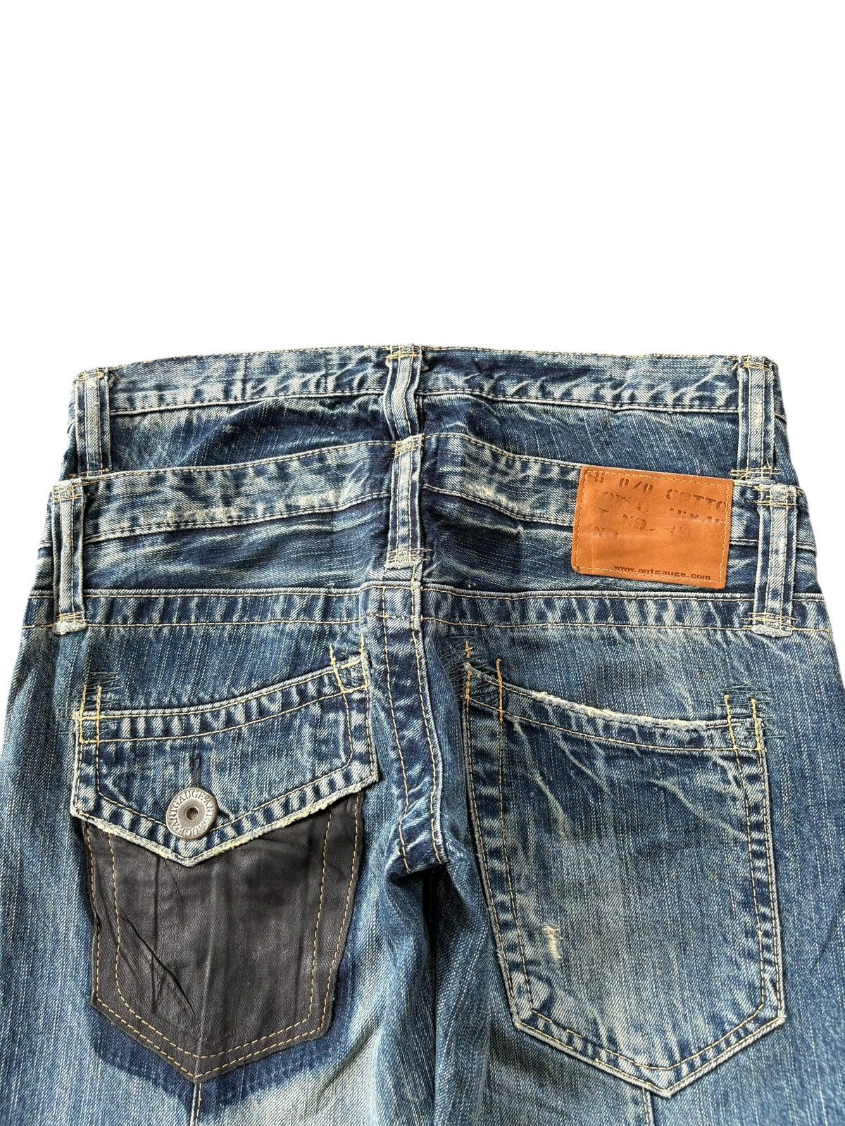 GOSTAR DE FUGA Vintage Japanese Brand Mud Wash Distress Flare Jeans Size 31" - 4 Thumbnail