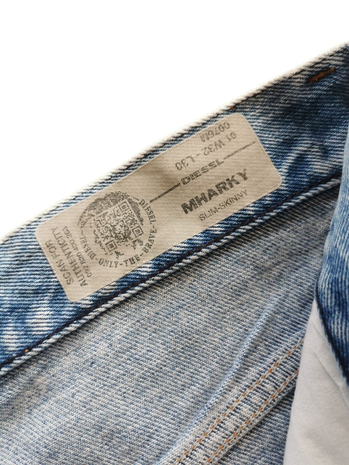 Diesel Diesel Mharky Slim Distressed Stone Wash Blue Jeans Size 32 Size US 33 - 9 Thumbnail