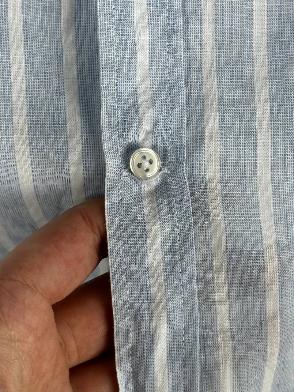 Reiss Reiss Linen Blend Camp Collar Striped Short Sleeve Shirt Size US XL / EU 56 / 4 - 8 Thumbnail