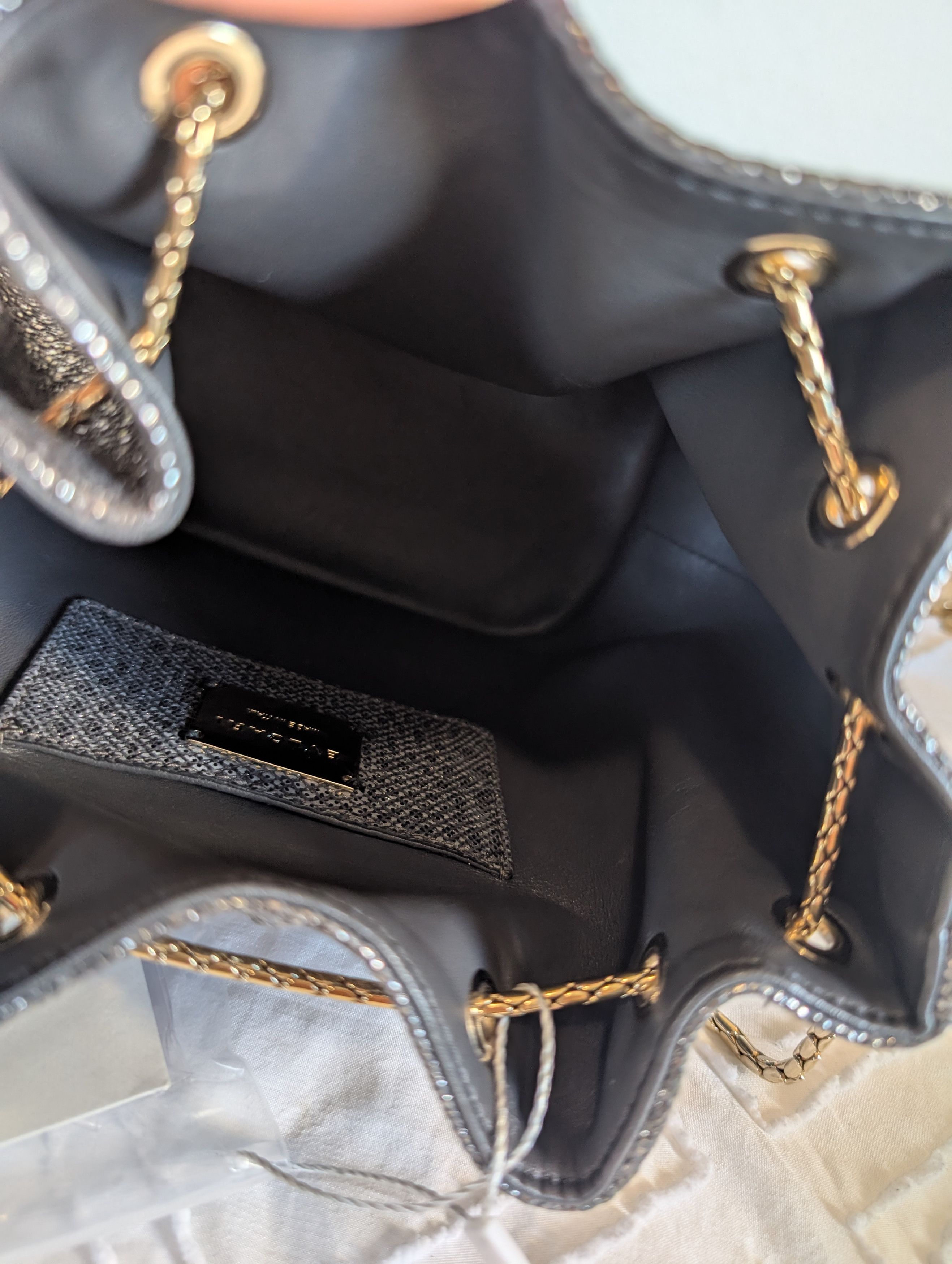 Bvlgari Bvlgari Silver Bucket Drawstring Bag Gold Chain Strap Tassel Size ONE SIZE - 6 Thumbnail