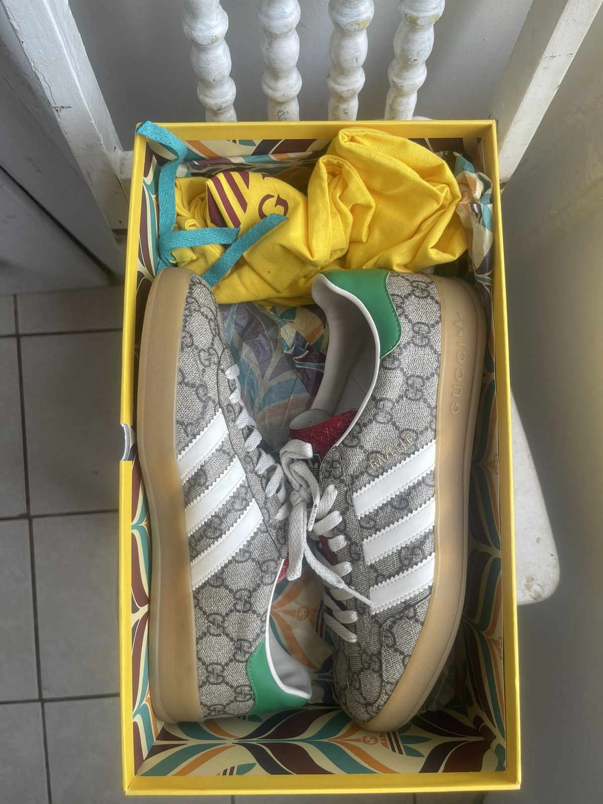 adidas gazelle silver green womens Gucci x Adidas Gazelle Beige GG Monogram
