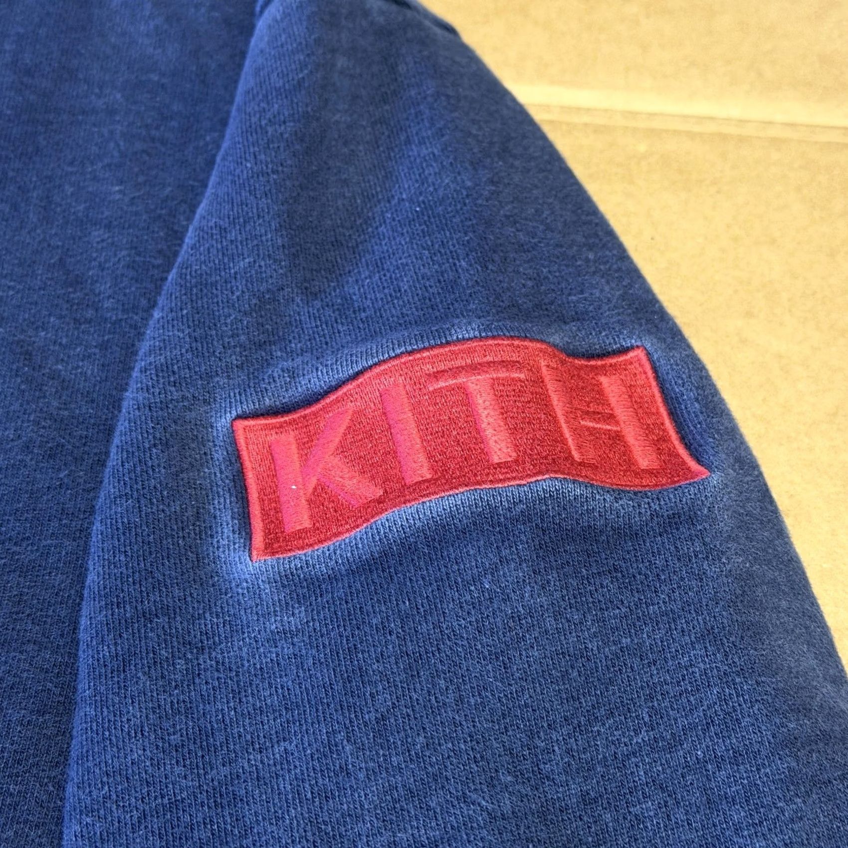 Kith KITH Hoodie Mens XS Blue Pullover Fleece Kangaroo Pocket Logo Patch Sleeve Patch Size US XS / EU 42 / 0 - 2 Thumbnail