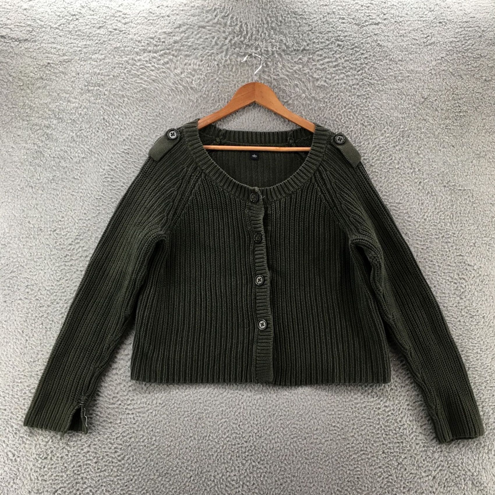 Banana Republic Banana Republic Sweater Jacket Womens Large Green Long Sleeve Knitted Round Neck Cardigan Size L / US 10 / IT 46 - 2 Thumbnail