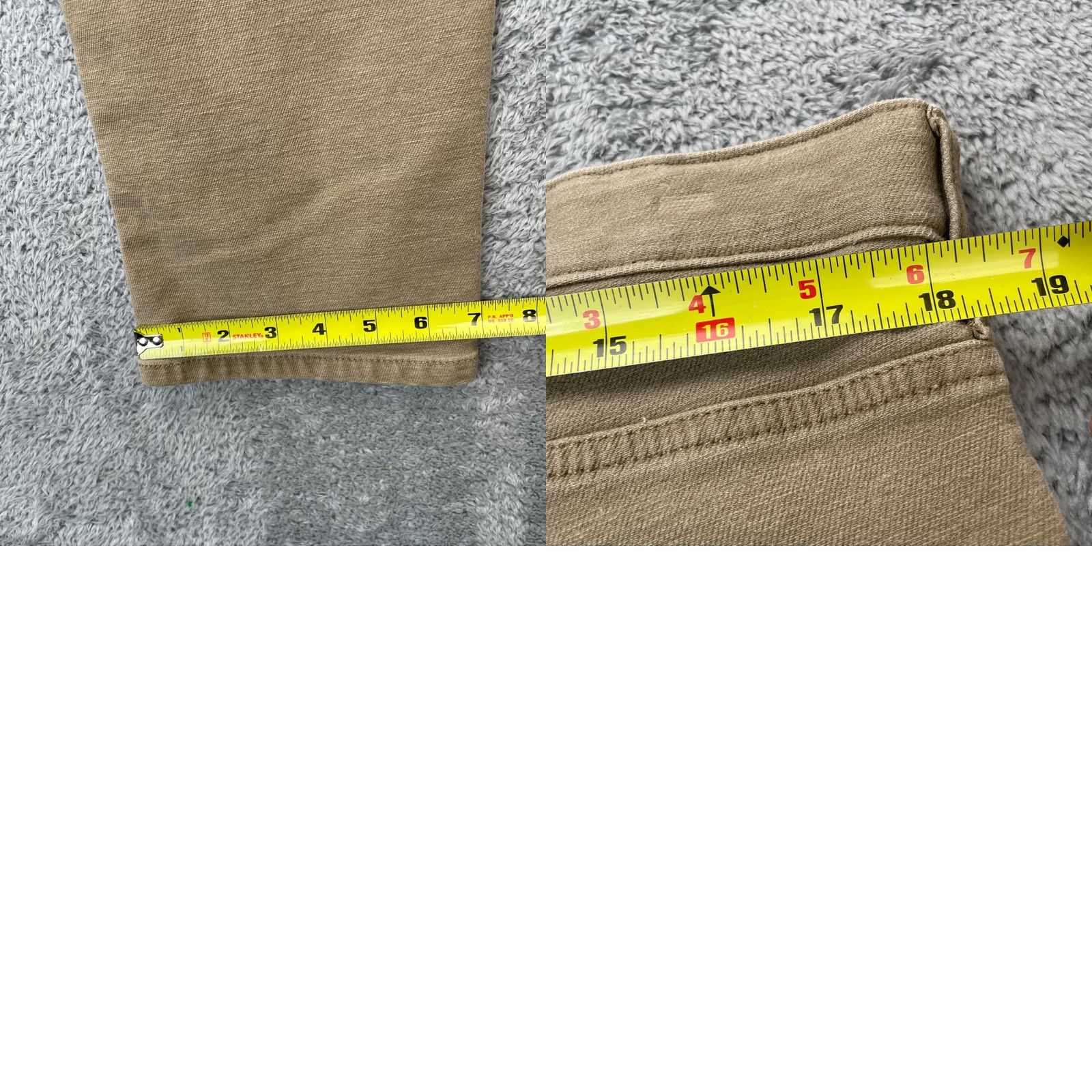 Vintage JACHS Pants Mens 38x29 Beige Chino Straight Leg Cotton Stretch Elastic Waist 5-Pocket Design Flat Front Size US 38 / EU 54 - 8 Thumbnail