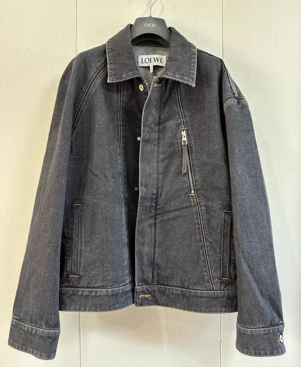 Loewe Loewe Solid Color Collar Denim Jacket for Men - Blue Size US M / EU 48-50 / 2 - 1 Thumbnail