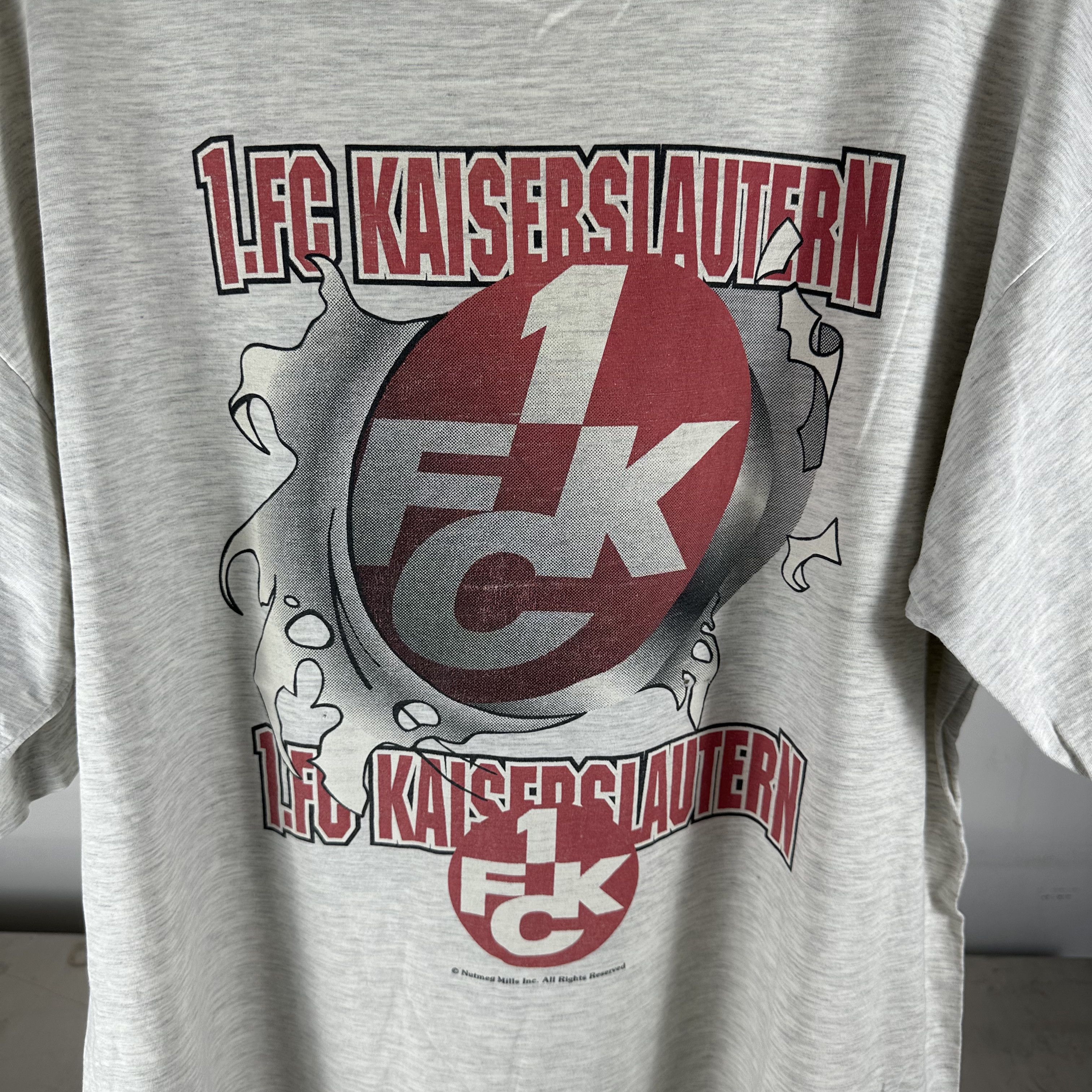 Vintage 90s 1. FC Kaiserslautern German Soccer Nutmeg T-Shirt Size US XL / EU 56 / 4 - 2 Thumbnail