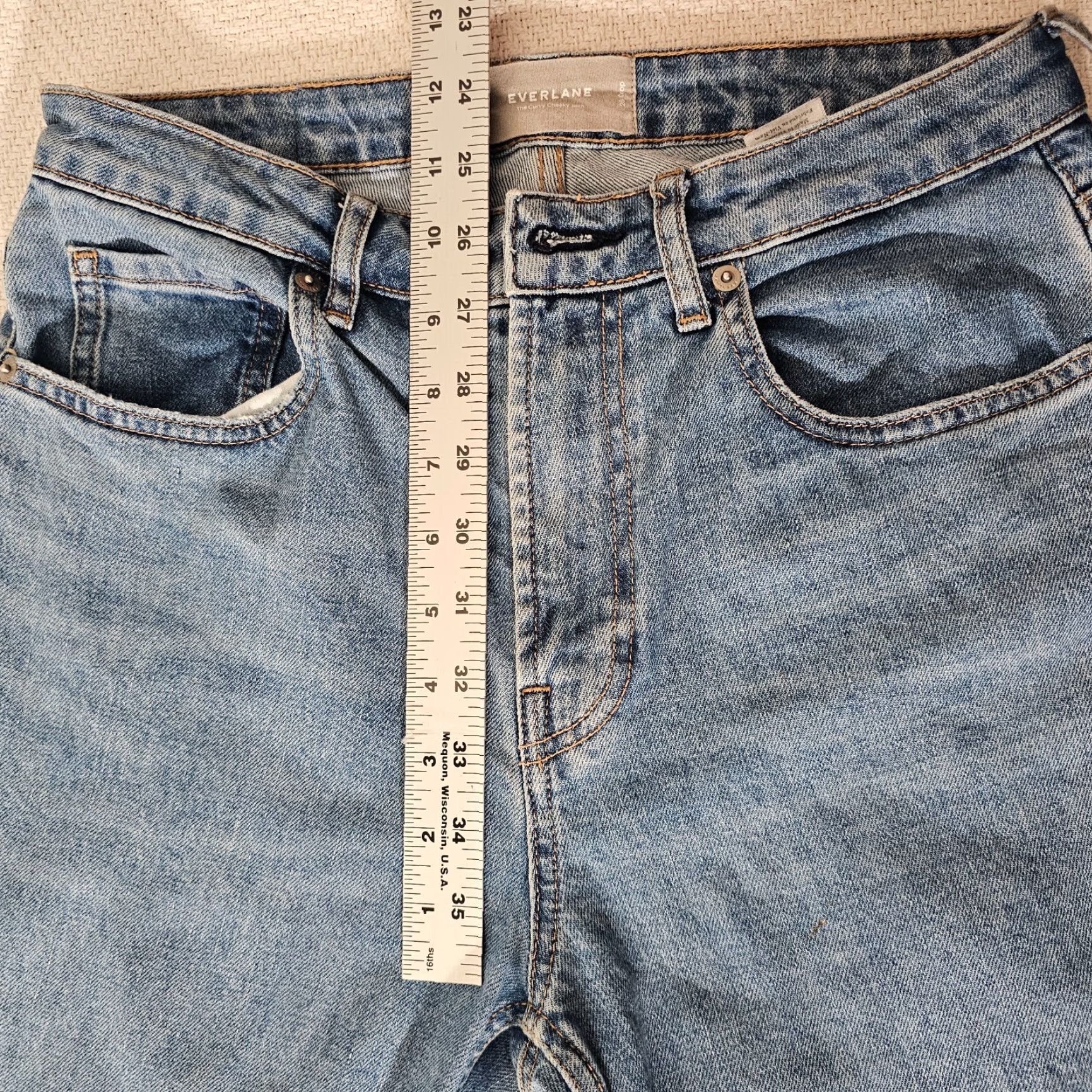 Everlane Everlane The Curvy Cheeky Jean Medium Wash Crop 28 Blue Cropped Jeans | Size 28 | Regular Fit Size 28" / US 6 / IT 42 - 7 Thumbnail