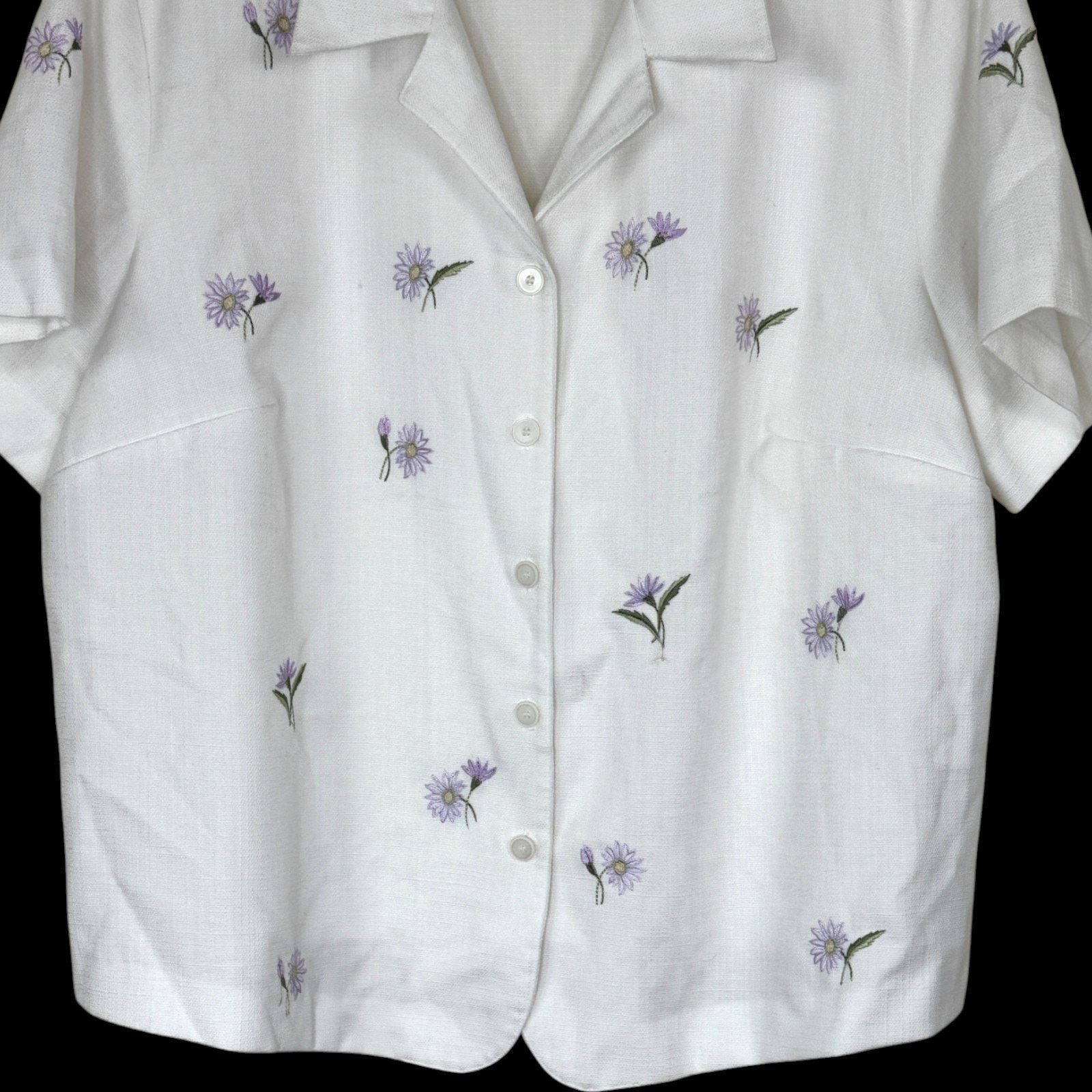 Other Alfred Dunner White Blouse 20W Embroidered Floral Size XXL / US 16-18 / IT 52-54 - 7 Thumbnail