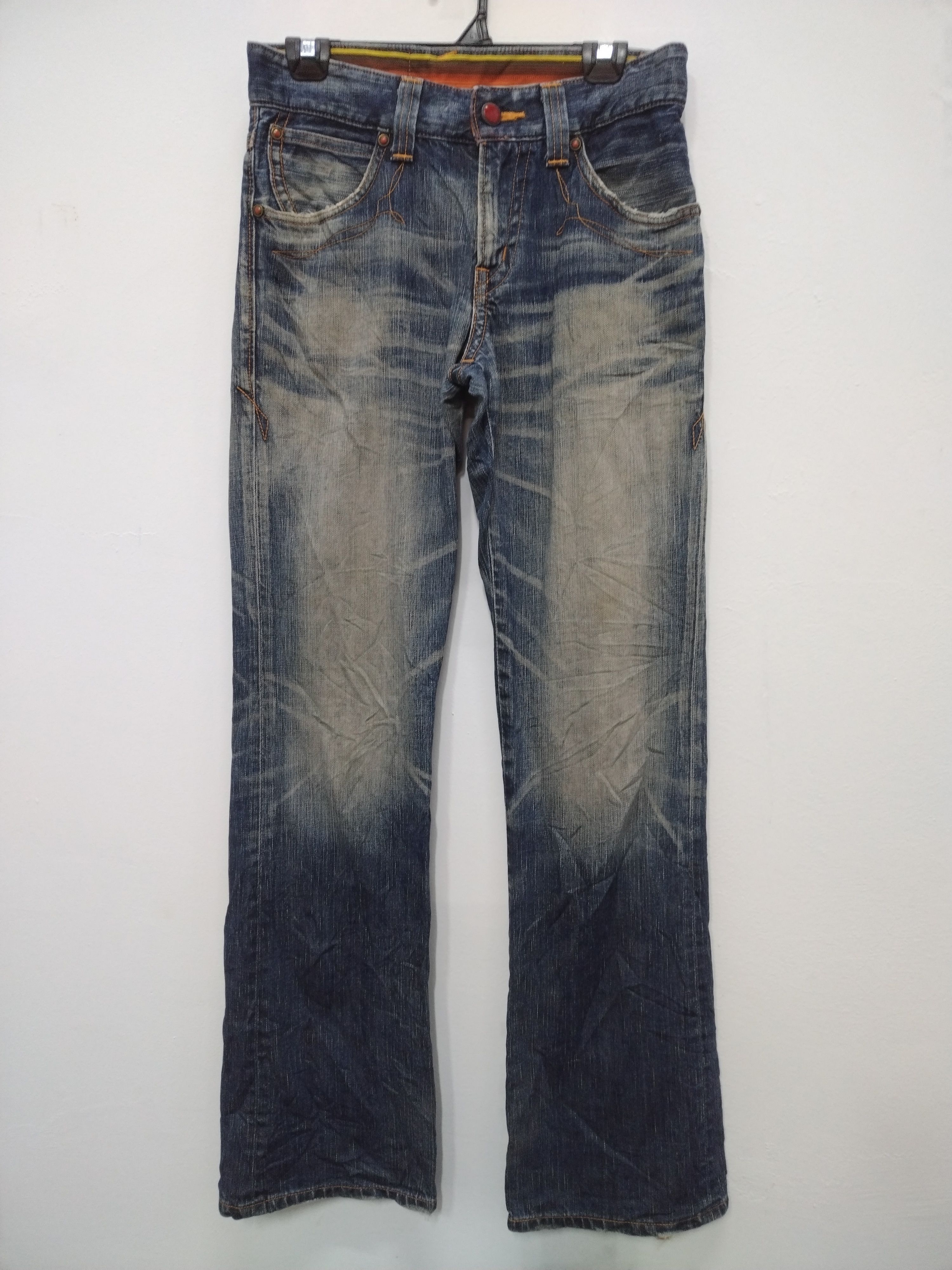 Edwin × Le Grande Bleu (L.G.B.) Nice patina & character vtg Edwin 503 Pearl Button Jeans Size US 30 / EU 46 - 1 Thumbnail