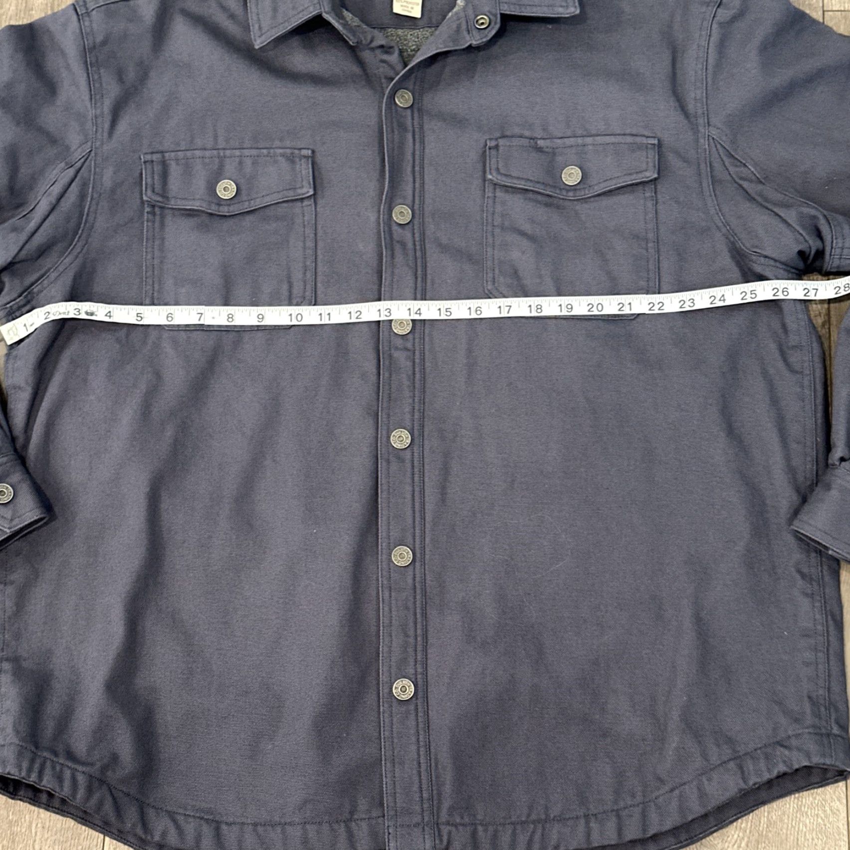 CO Duluth Trading Co Fleece Lined Men Large Heavy Blue Canvas Work Shirt Jacket Size US L / EU 52-54 / 3 - 4 Thumbnail