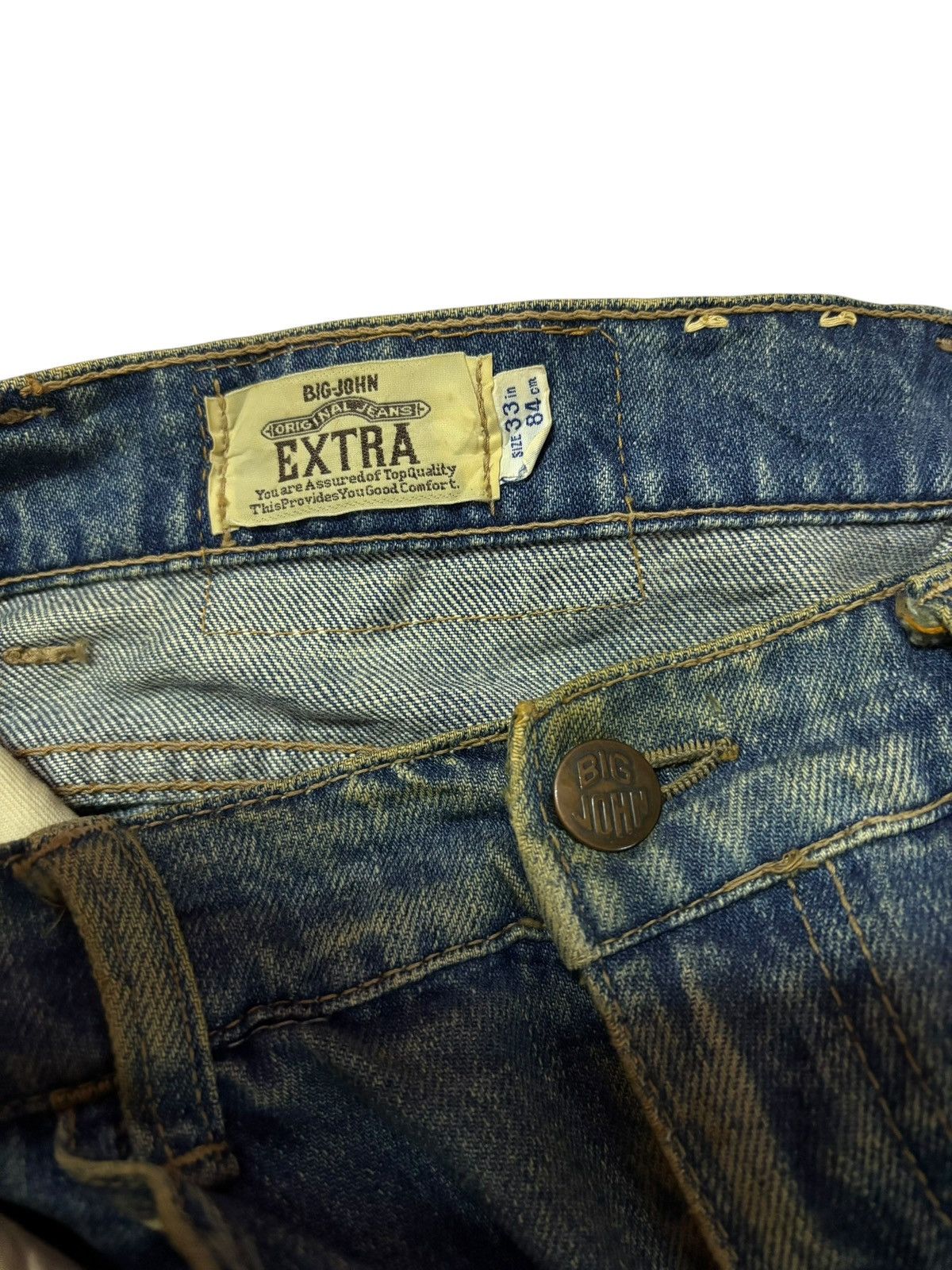 Big John Vtg 90s Big John Orange Tag Mud Wash Distressed Jeans Size US 30 / EU 46 - 10 Thumbnail