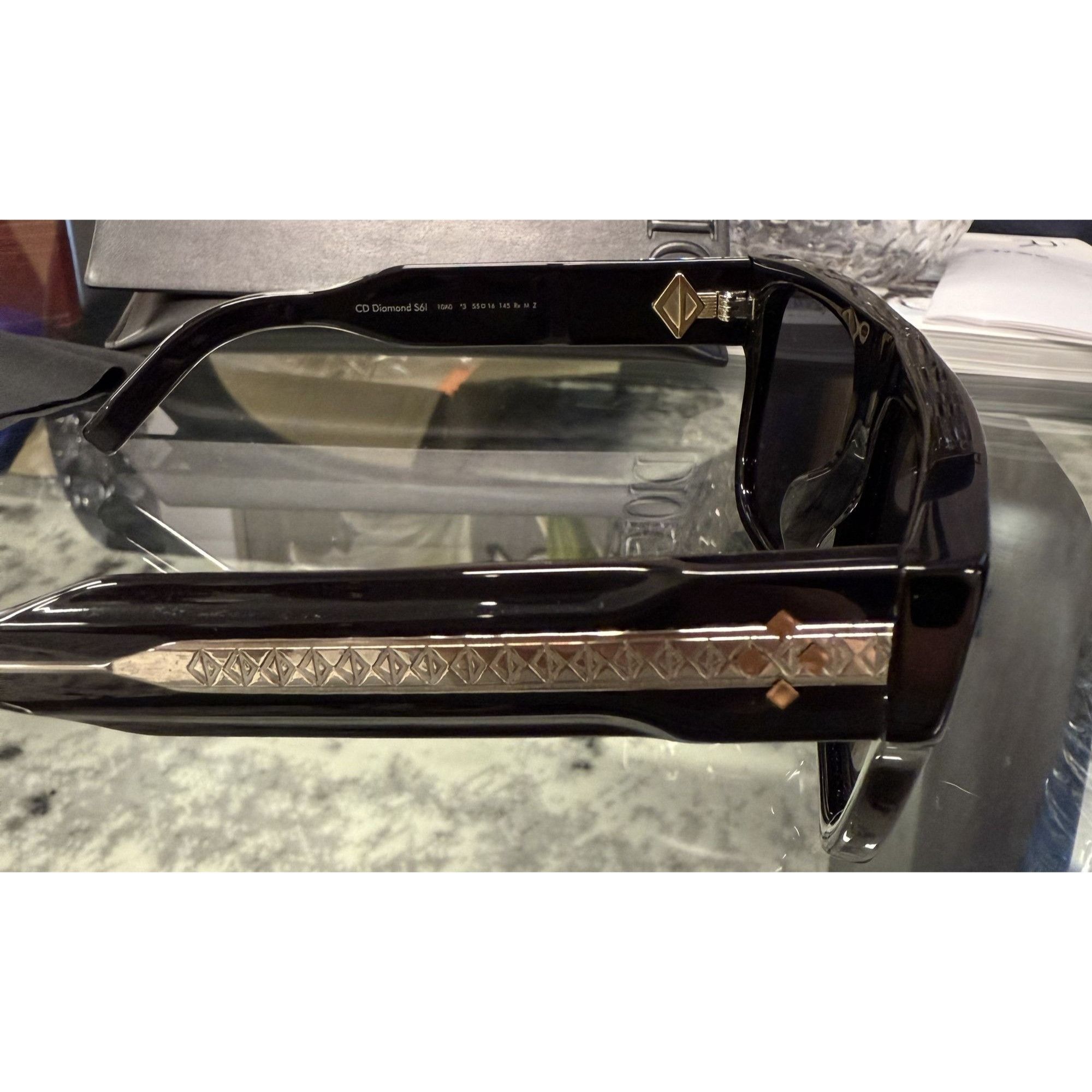 Dior Christian Dior CD Diamond S61 Black Rectangular Sunglasses W Size ONE SIZE - 6 Thumbnail