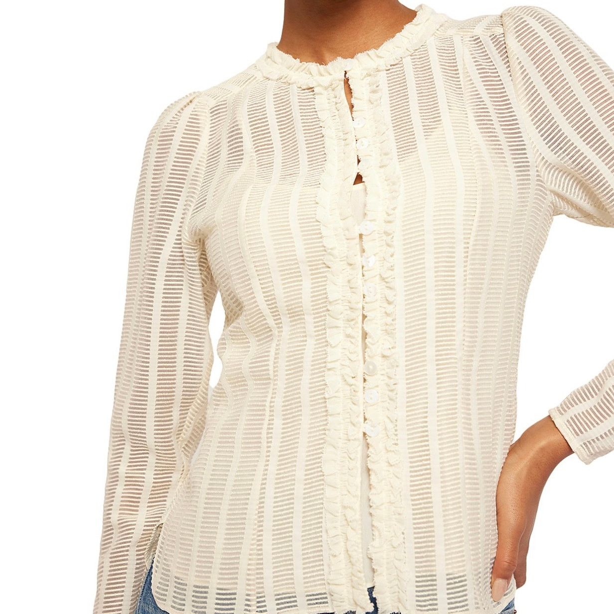 Joie NWT! Joie Jayden Cream Women's Top, Size 0 Size XS / US 0-2 / IT 36-38 - 9 Thumbnail