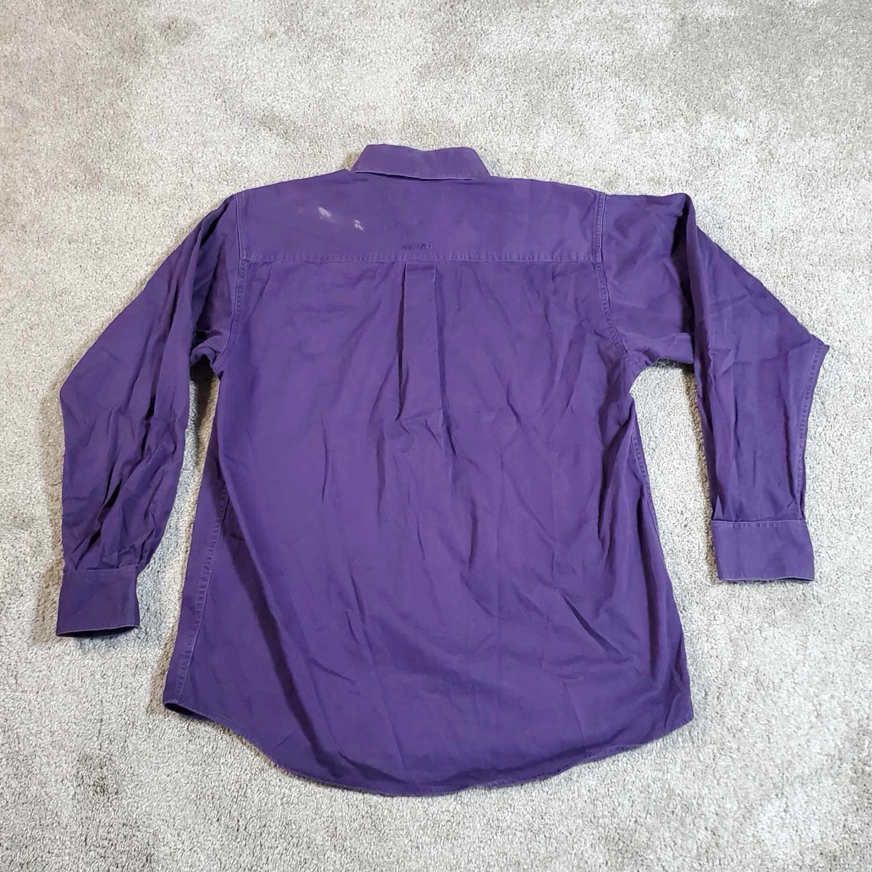 Ariat Ariat Mens Long Sleeve Button Down Shirt M Purple Plaid Button-Up Collared Shirt Size US M / EU 48-50 / 2 - 4 Thumbnail