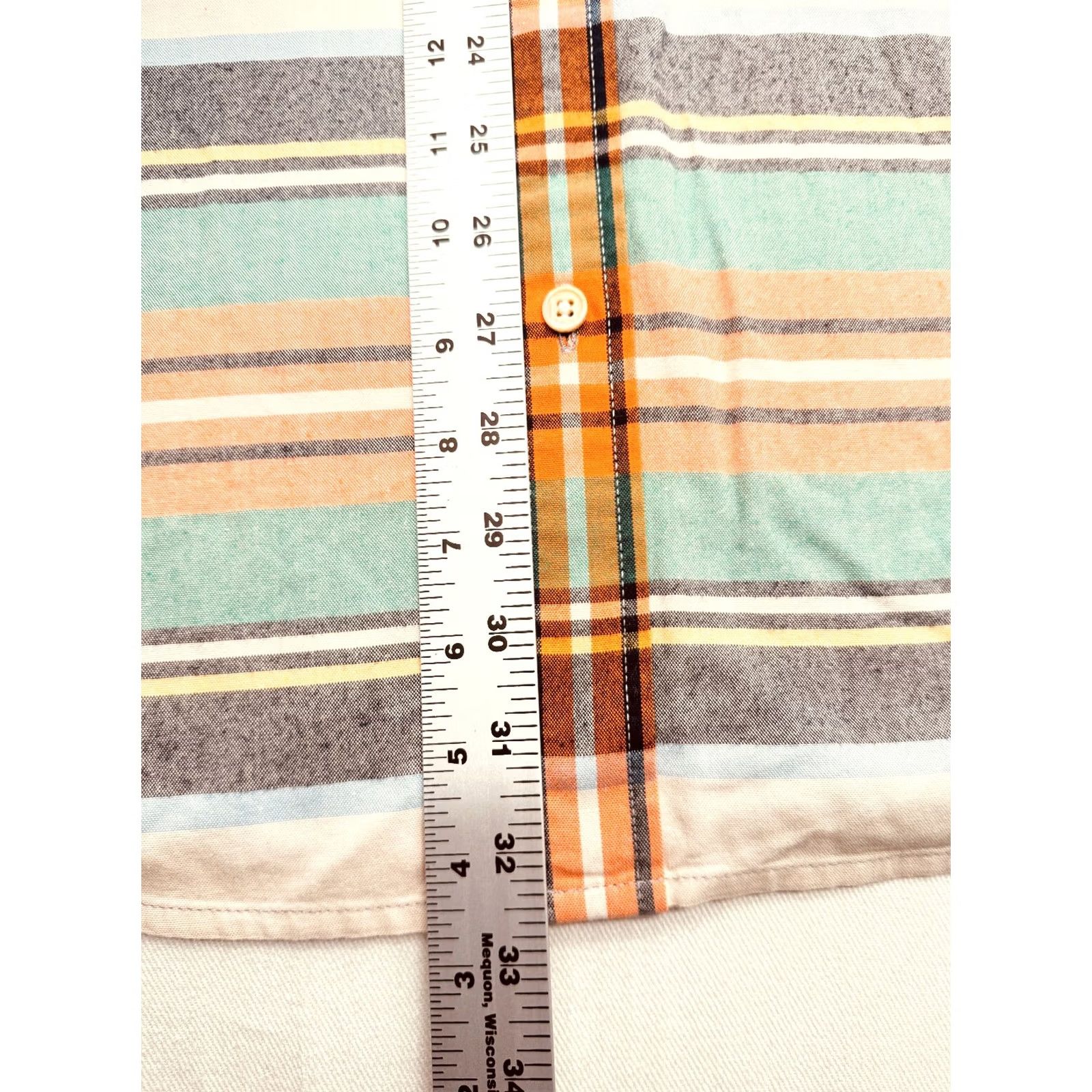 Scotch & Soda Scotch & Soda Shirt XL Mens Green Multicolour Regular Cotton Button-Up Long Sleeve Twill Striped 2884 Size US XL / EU 56 / 4 - 6 Thumbnail