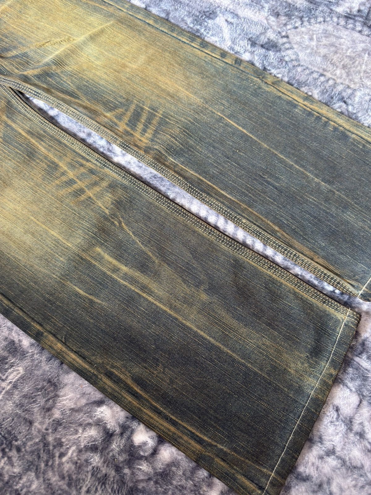 If Six Was Nine Edwin Japan Psychedelic Mud Wash Fade Double Waist Jeans Size US 30 / EU 46 - 6 Thumbnail