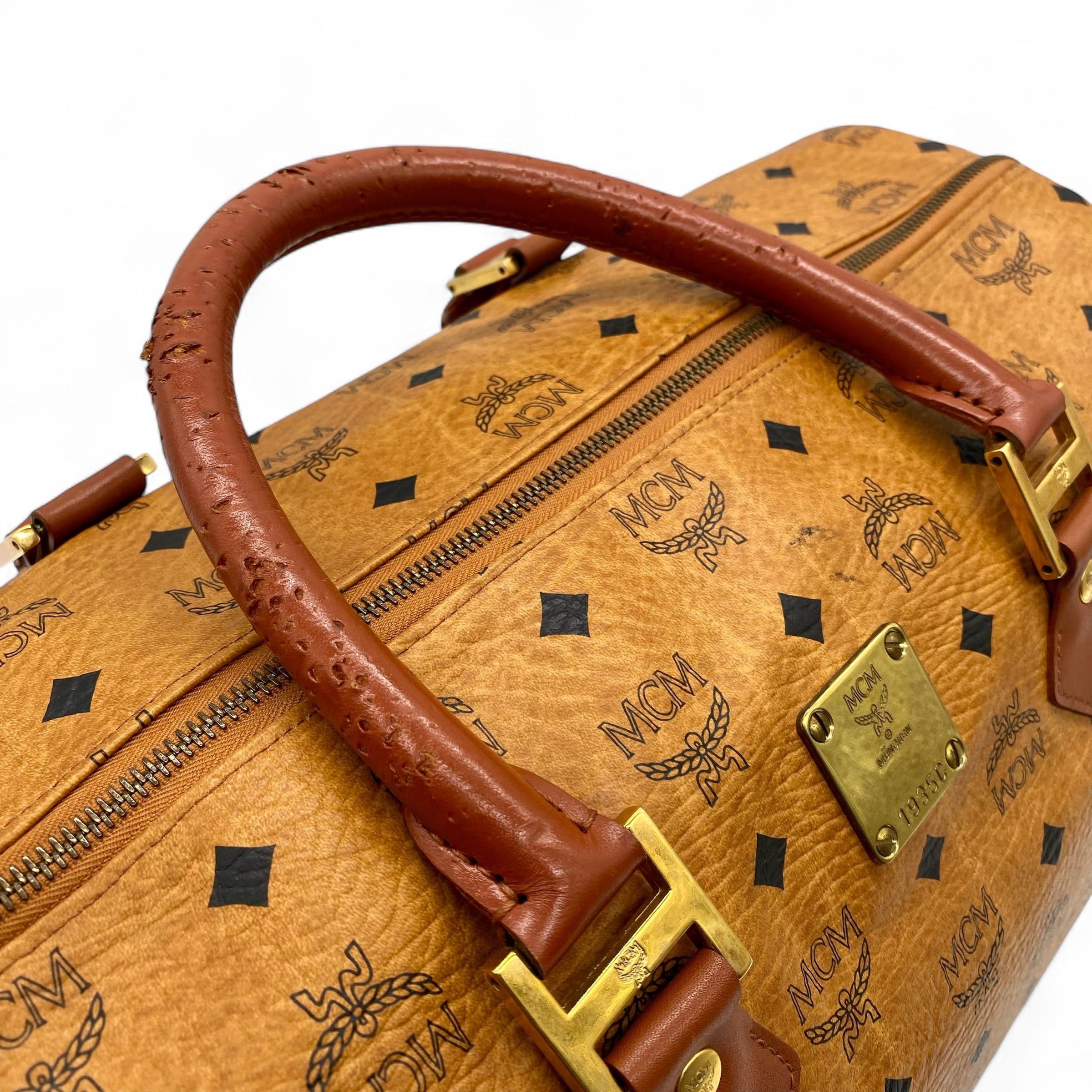 MCM MCM Visetos Boston Bag Cognac Size ONE SIZE - 7 Thumbnail