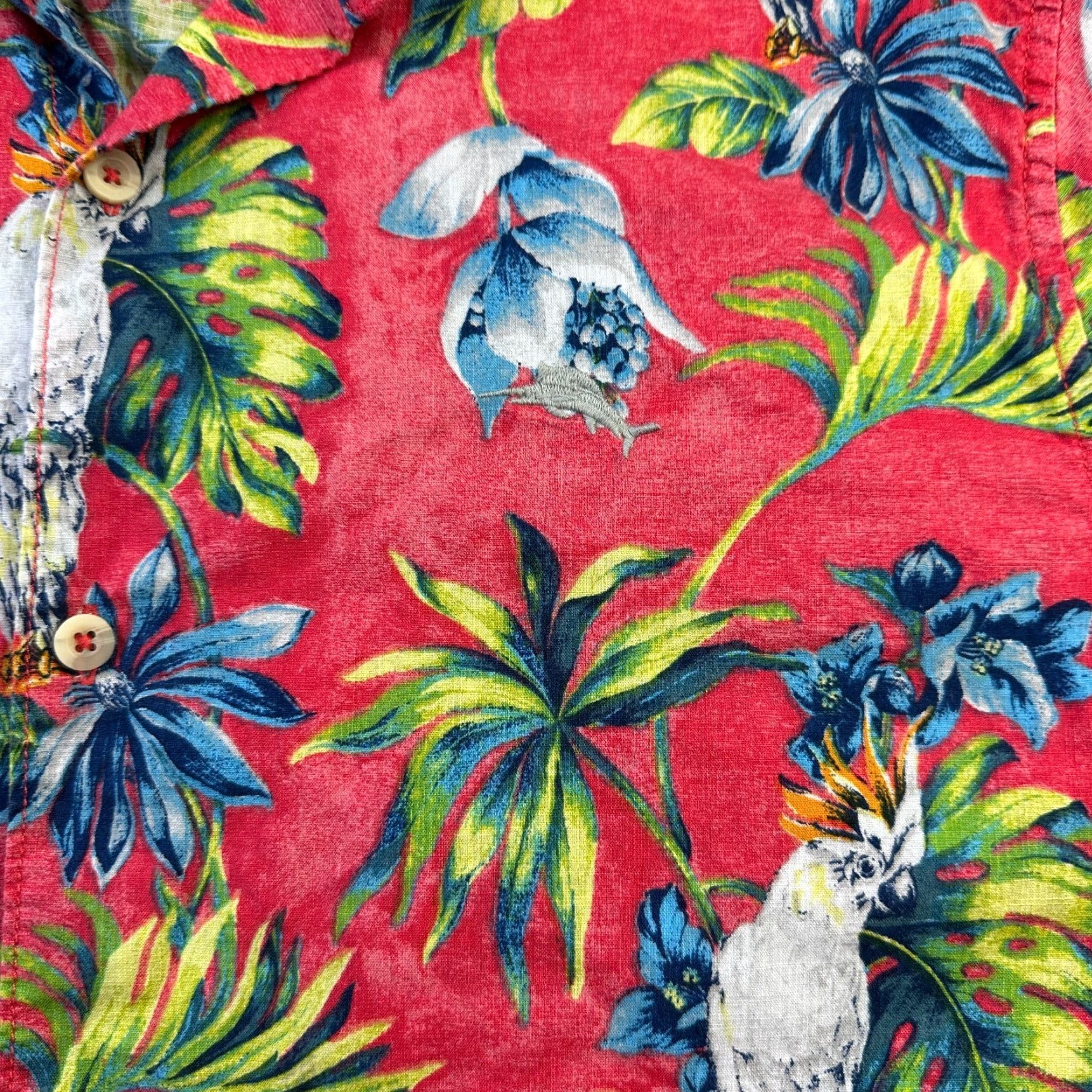 Tommy Bahama Tommy Bahama Shirt Mens Large Red Button Up All Over Print Parrot Camp Size US L / EU 52-54 / 3 - 4 Thumbnail