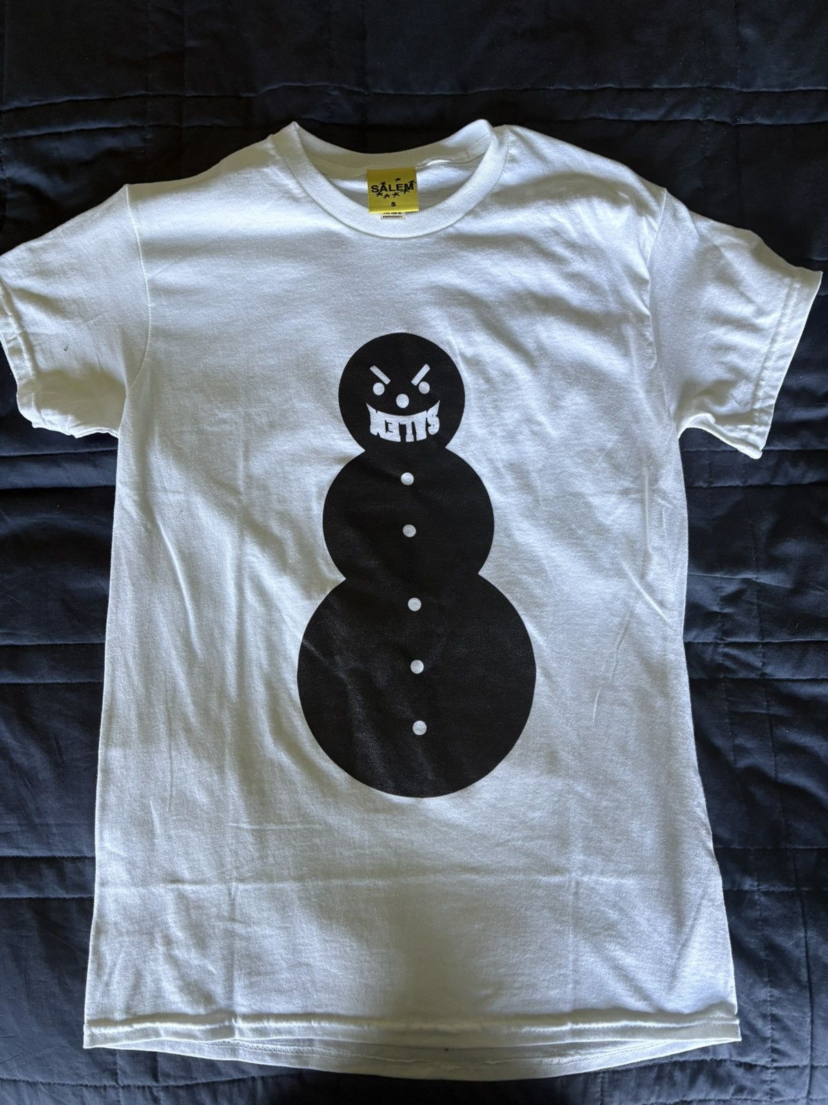 Salem S4LEM Dirty Snowman White/Black Graphic Logo Tee Shirt