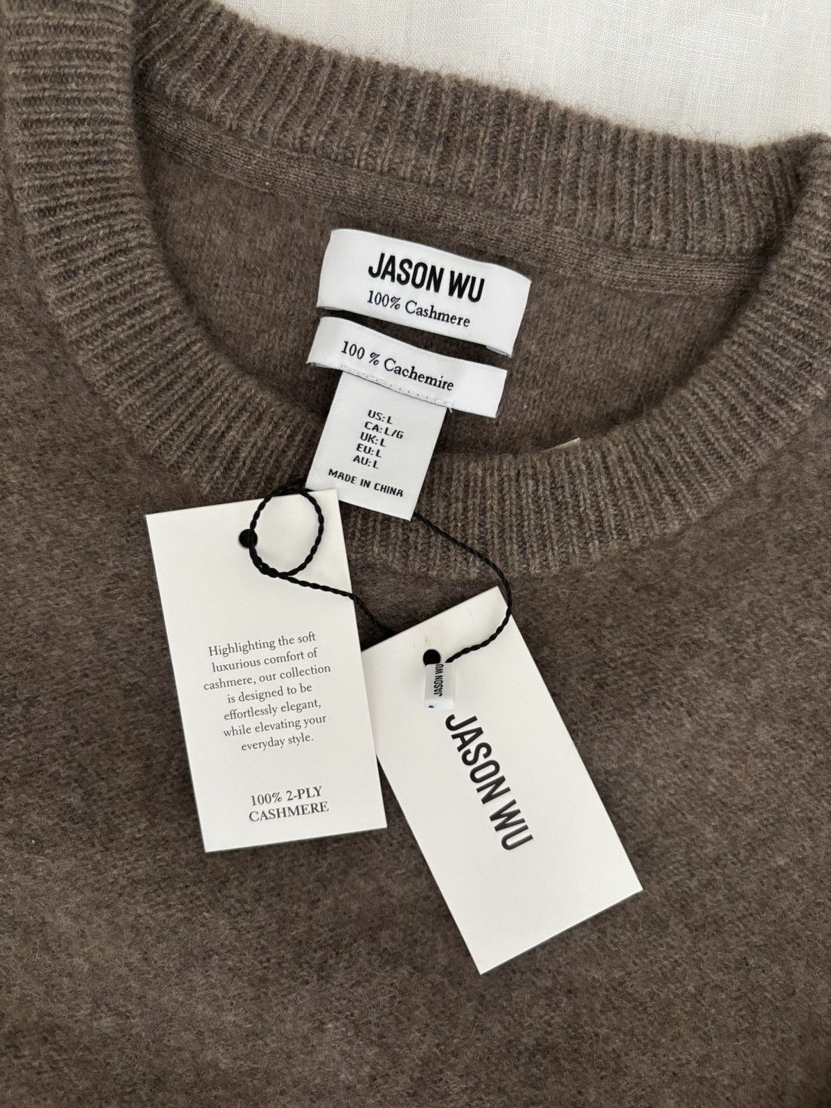 Other NWT Jason Wu 100% Cashmere 2-Ply Crewneck Men L Size US L / EU 52-54 / 3 - 4 Thumbnail