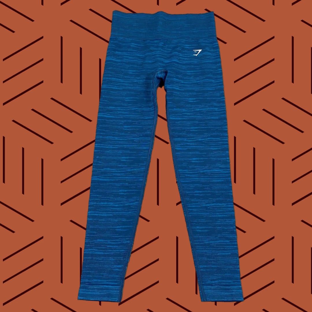 Gymshark GYMSHARK Leggings Womens XS/S Heather Blue Mid-Rise Workout Gym Train Stretch Size 28" / US 6 / IT 42 - 1 Thumbnail