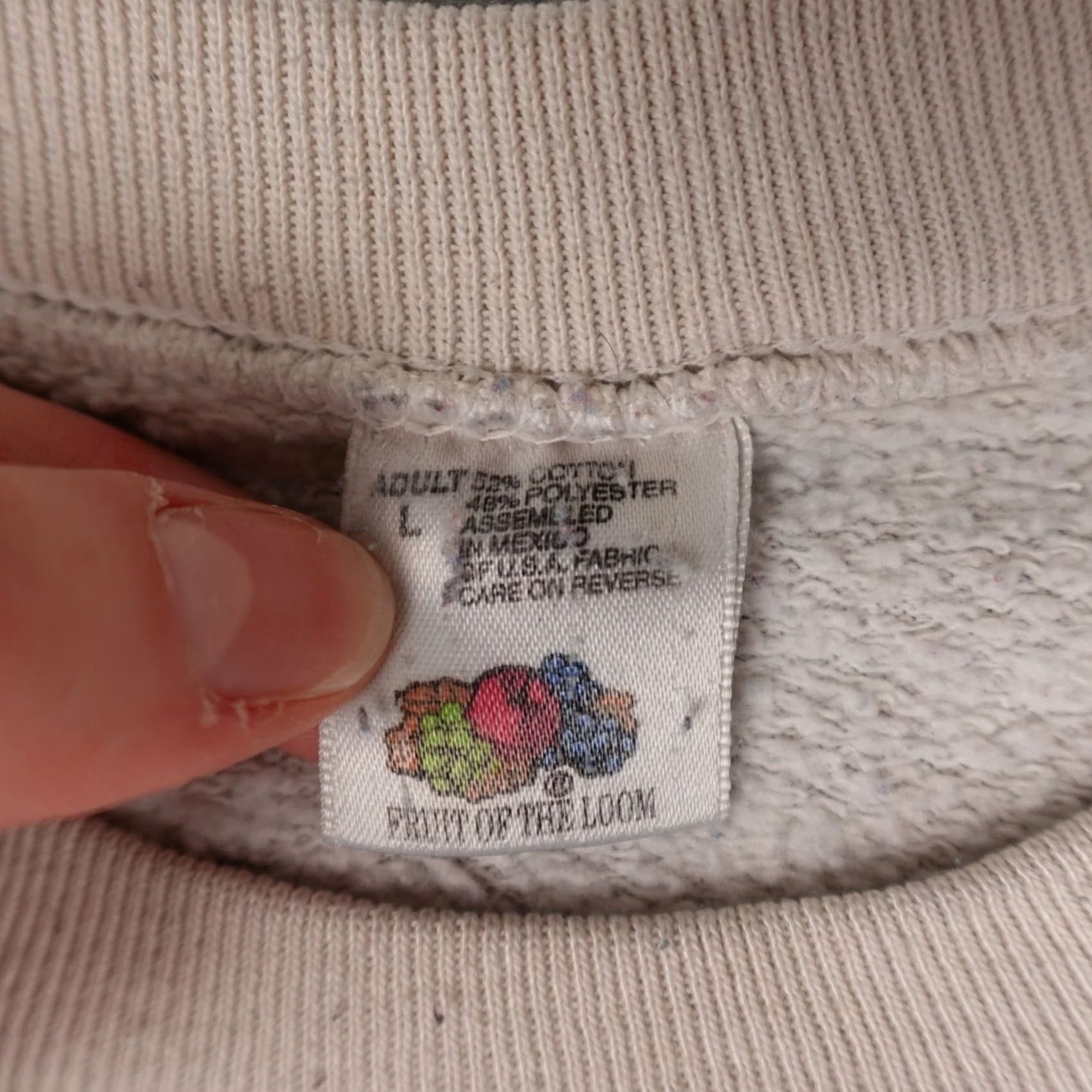 Fruit Of The Loom VINTAGE Fruit of the Loom Sweatshirt Mens Large White Mini Patriots Crewneck 90s Size US L / EU 52-54 / 3 - 2 Thumbnail