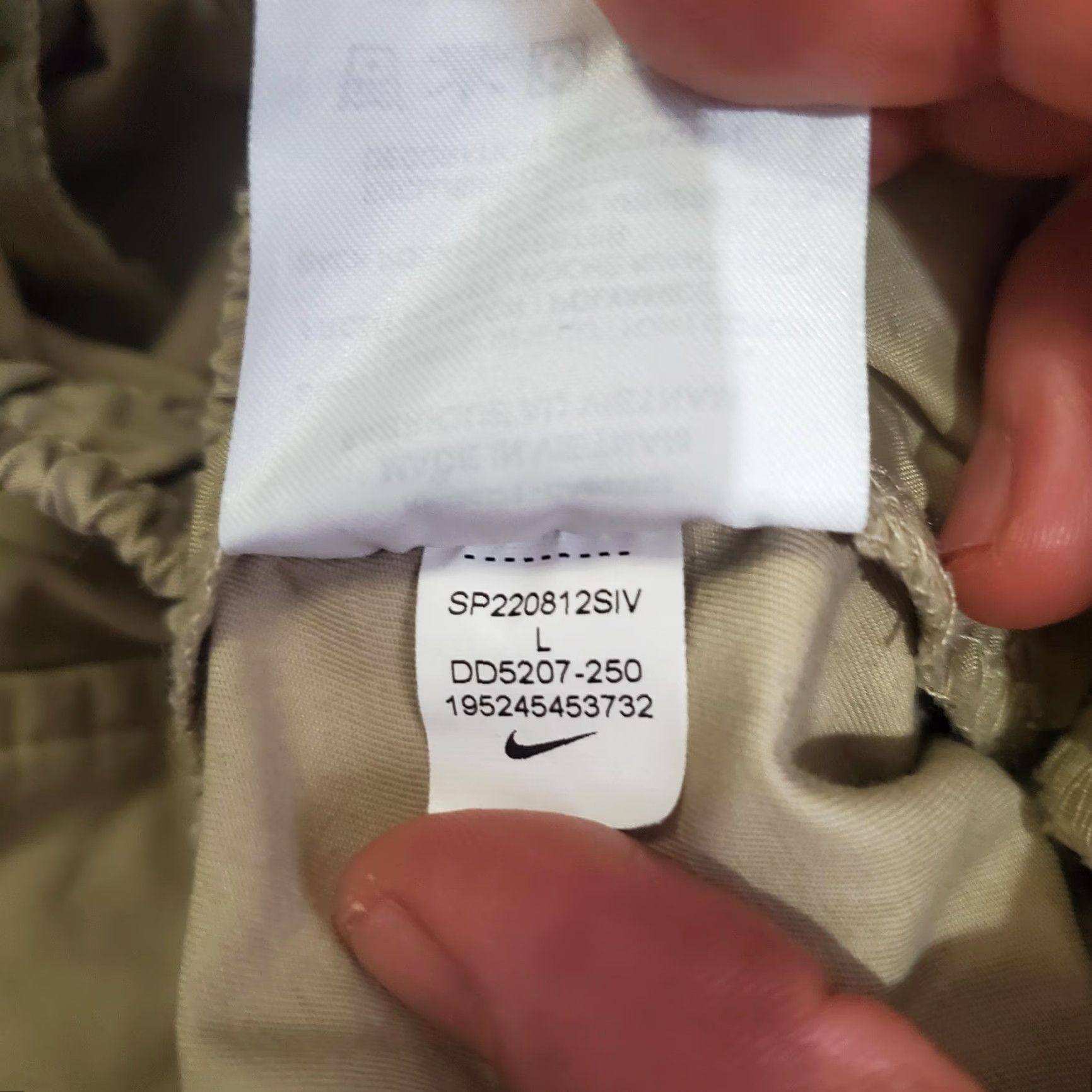 Nike Pants Mens Large Beige Cargo Joggers Lightweight Elastic Waist DD5207-250