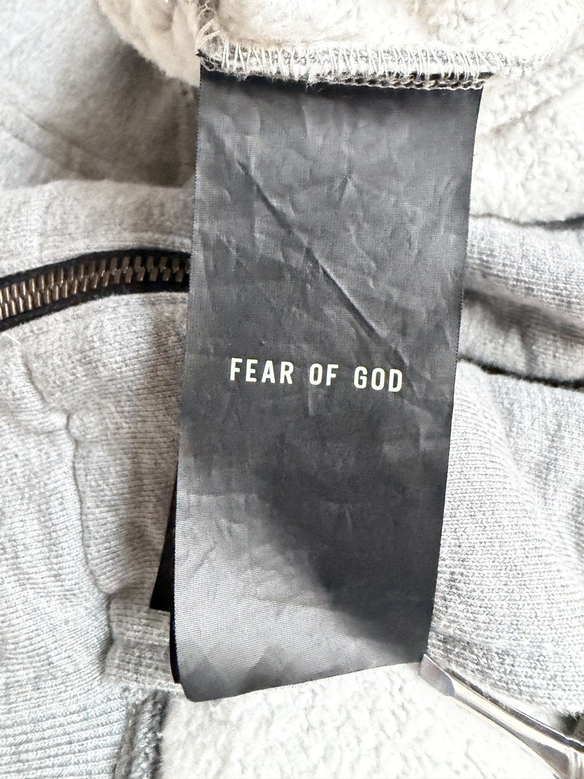 Fear of God Fear of God Eternal Logo Flocked Cotton Jersey Zip Up Hoodie Size US XL / EU 56 / 4 - 12 Thumbnail