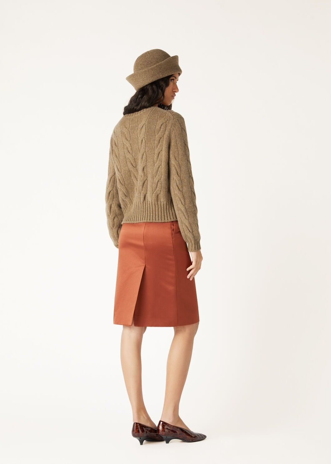 Loro Piana o1srvl11e0825 FAO4012 Silvia Midi Skirt in Orange Size 26" / US 2 / IT 38 - 5 Thumbnail