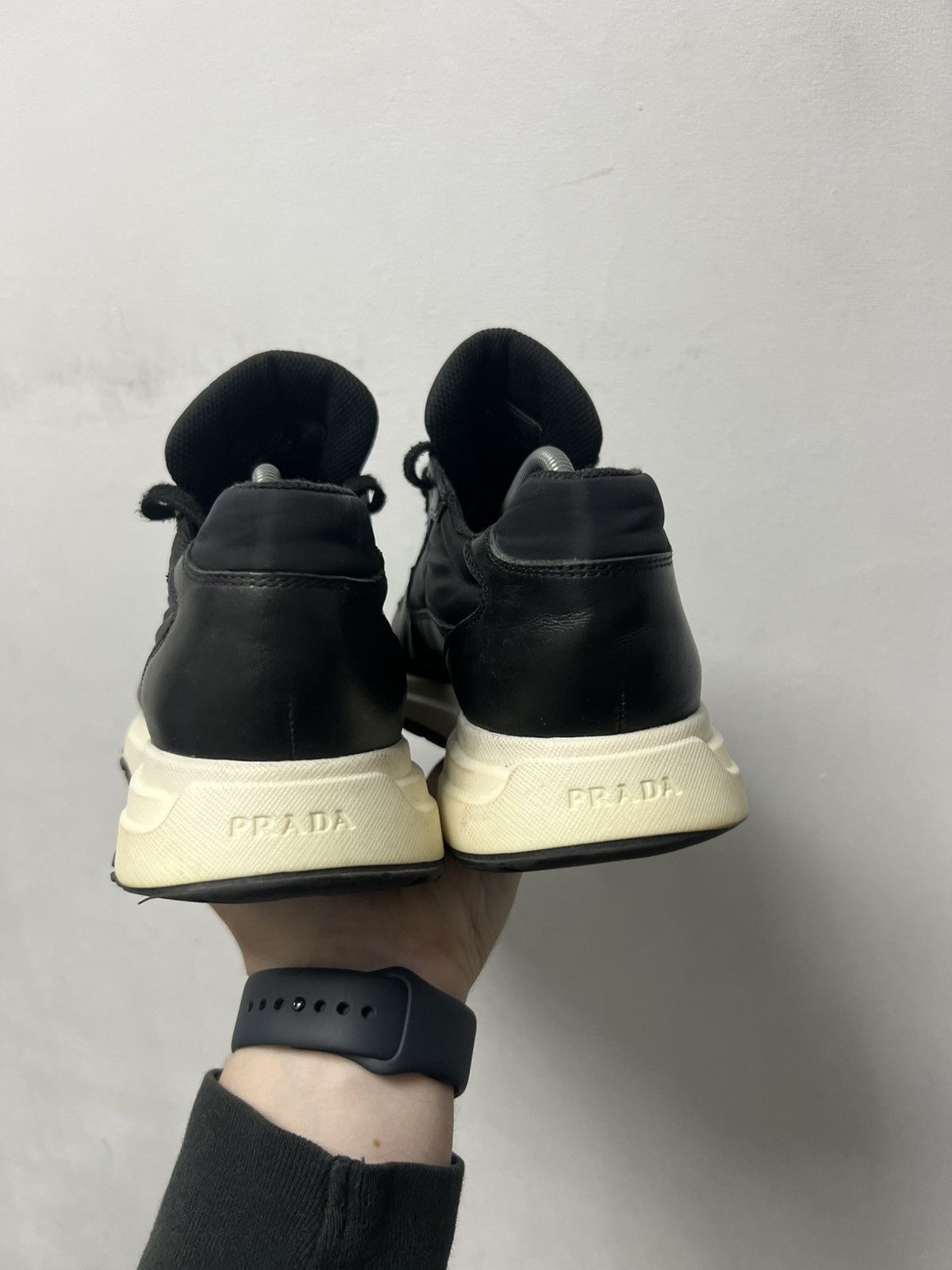 Prada Prada Milano Black Leather Shoes Trainers Size US 7.5 / EU 40-41 - 7 Thumbnail