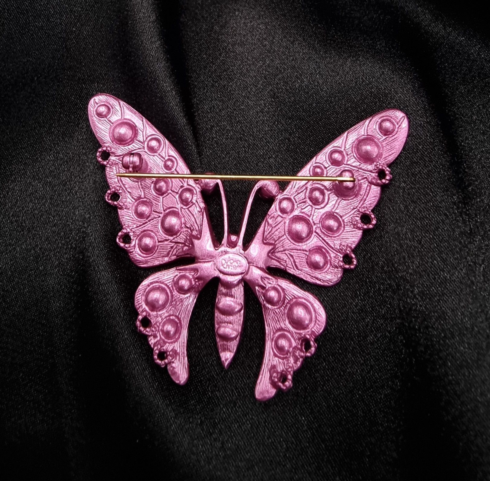 Joan Rivers Vintage Joan Rivers Brooch – Pink Green Enamel Butterfly Pin Size ONE SIZE - 5 Thumbnail