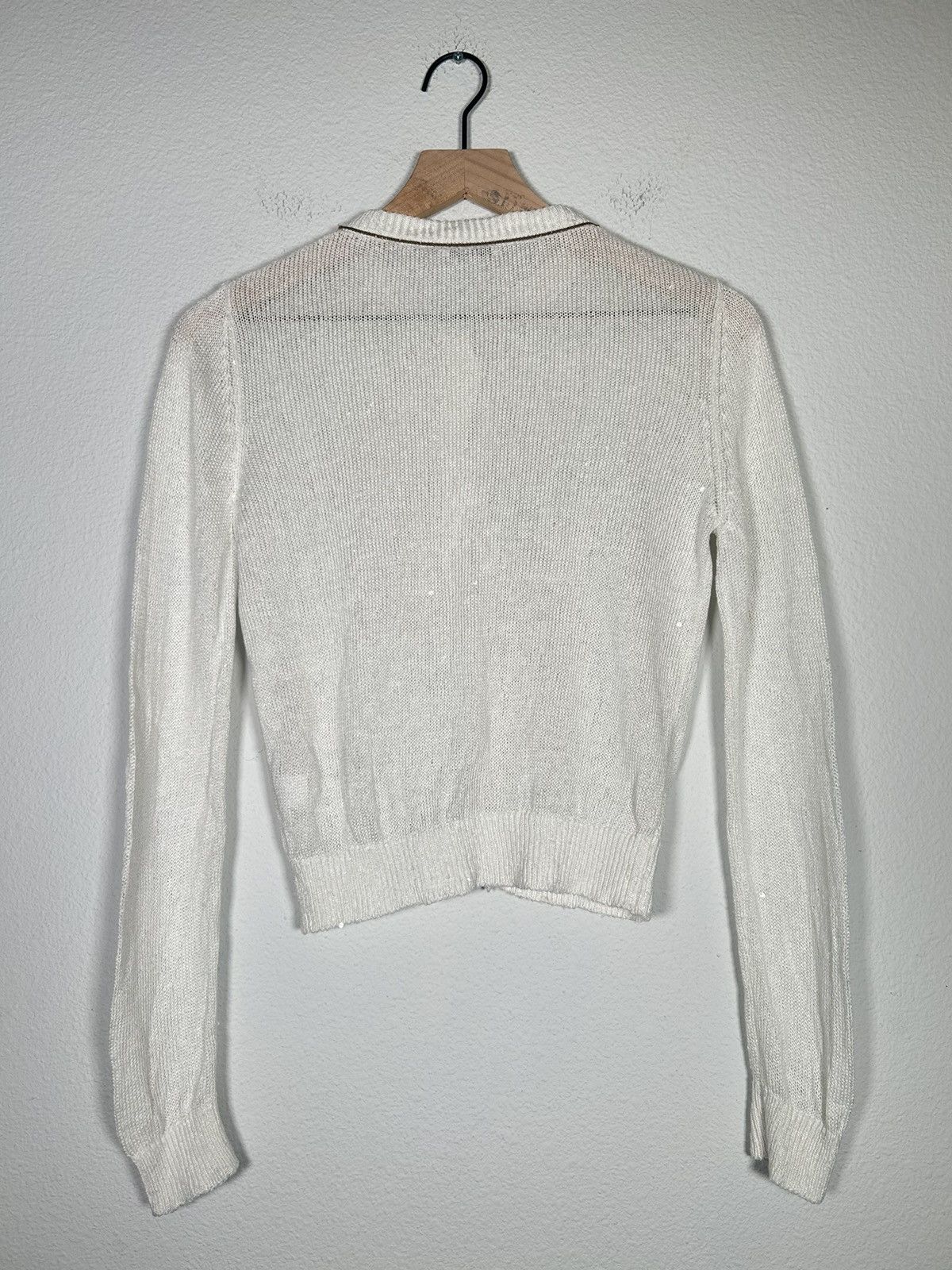 Brunello Cucinelli Sequin Embellished Monili Trim Sweater Cardigan Size M / US 6-8 / IT 42-44 - 5 Thumbnail