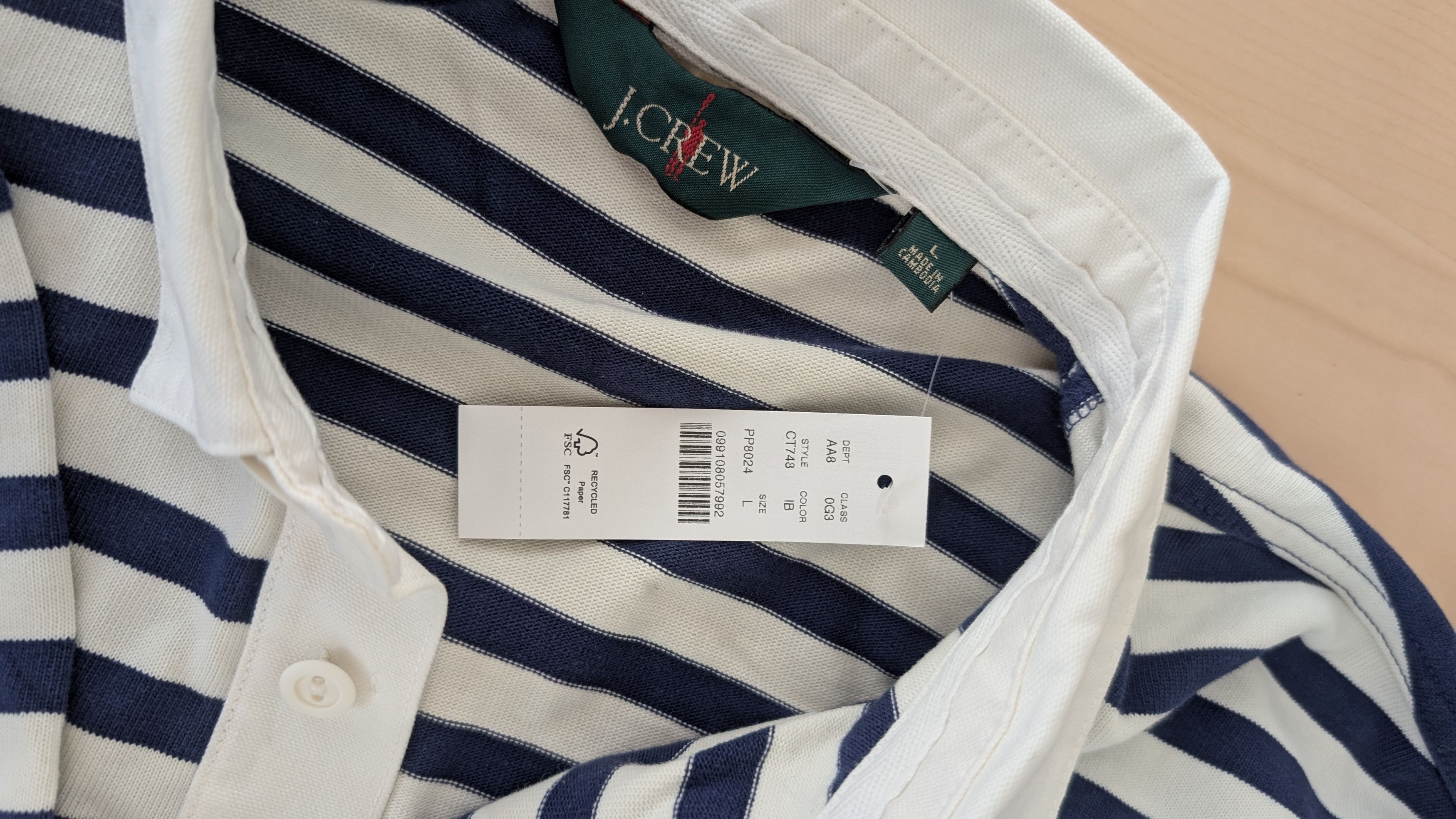J.Crew J.Crew Rugby Shirt in Stripe Size US L / EU 52-54 / 3 - 5 Thumbnail